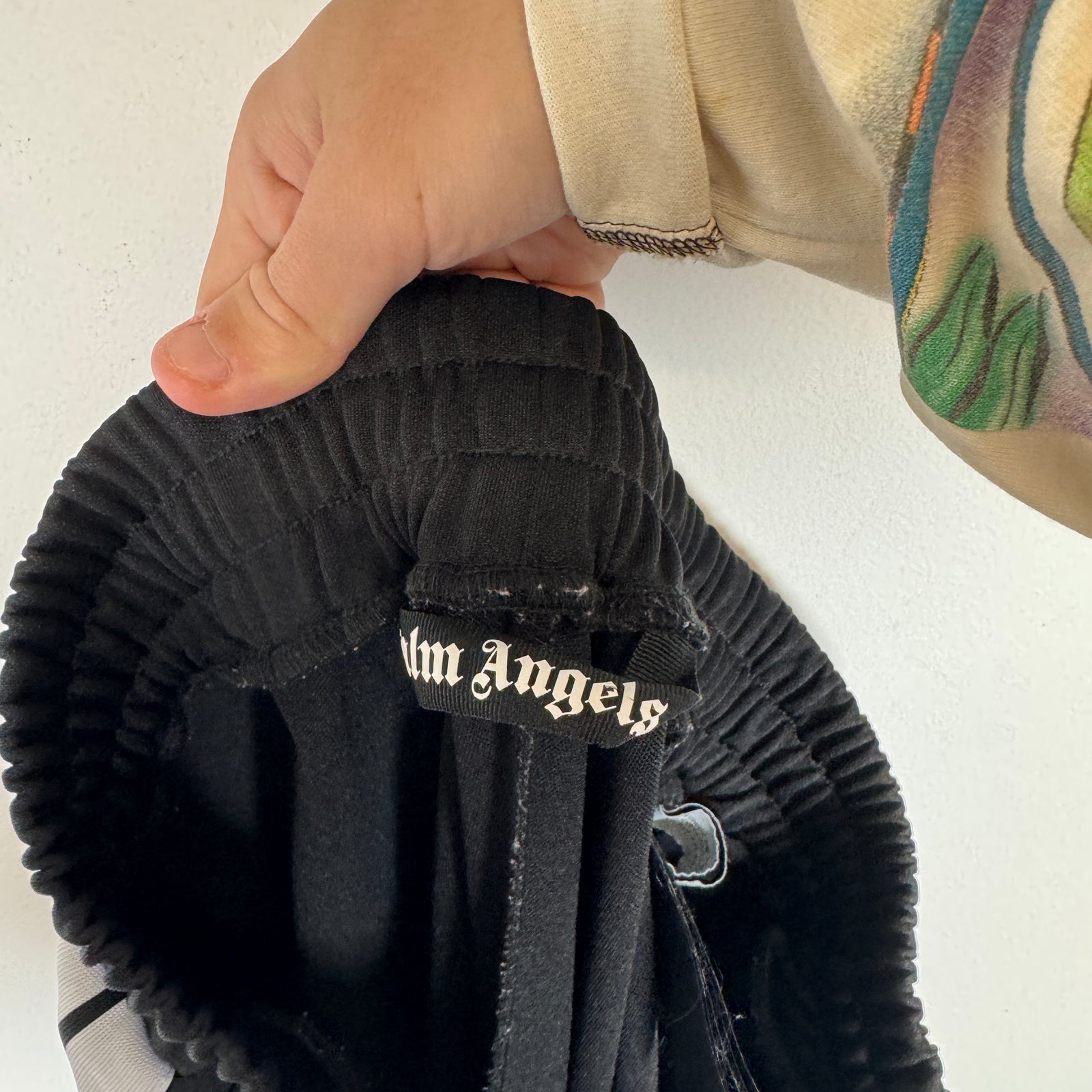 Palm Angels Black/White Wide Leg Track Pants Size XL