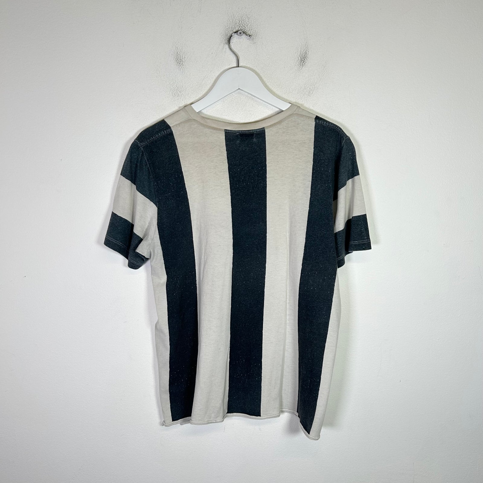 Saint Laurent Striped Rive Gauche Logo T-Shirt