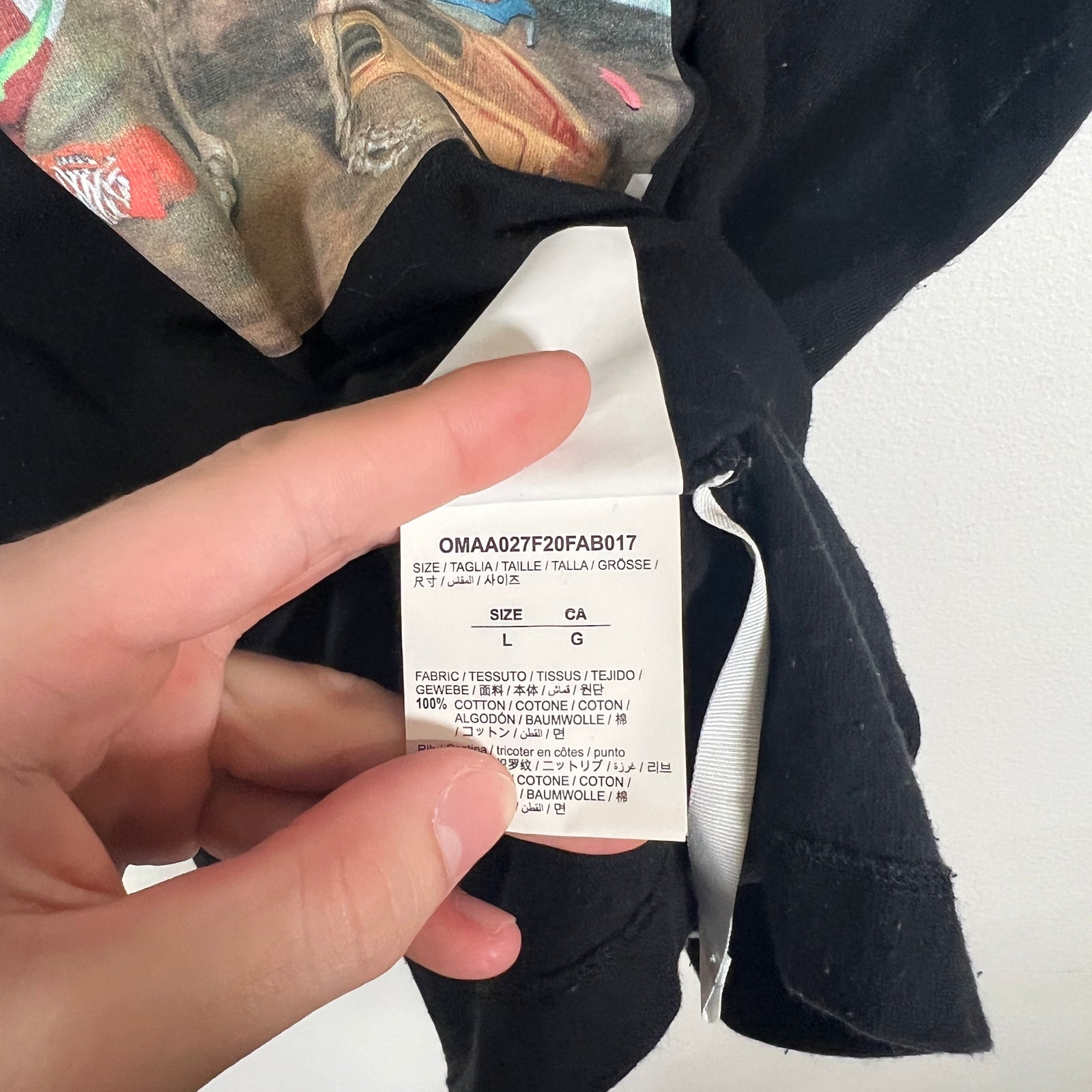 Off White Black Skeleton Tee Size L