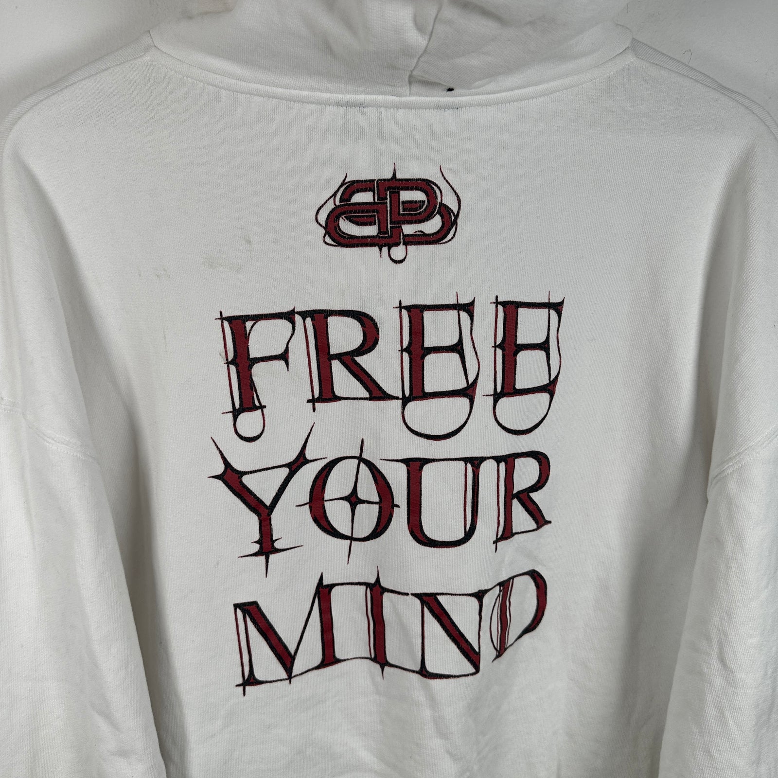 Balenciaga ‘Free Your Mind’ Graphic White Hoodie Size S