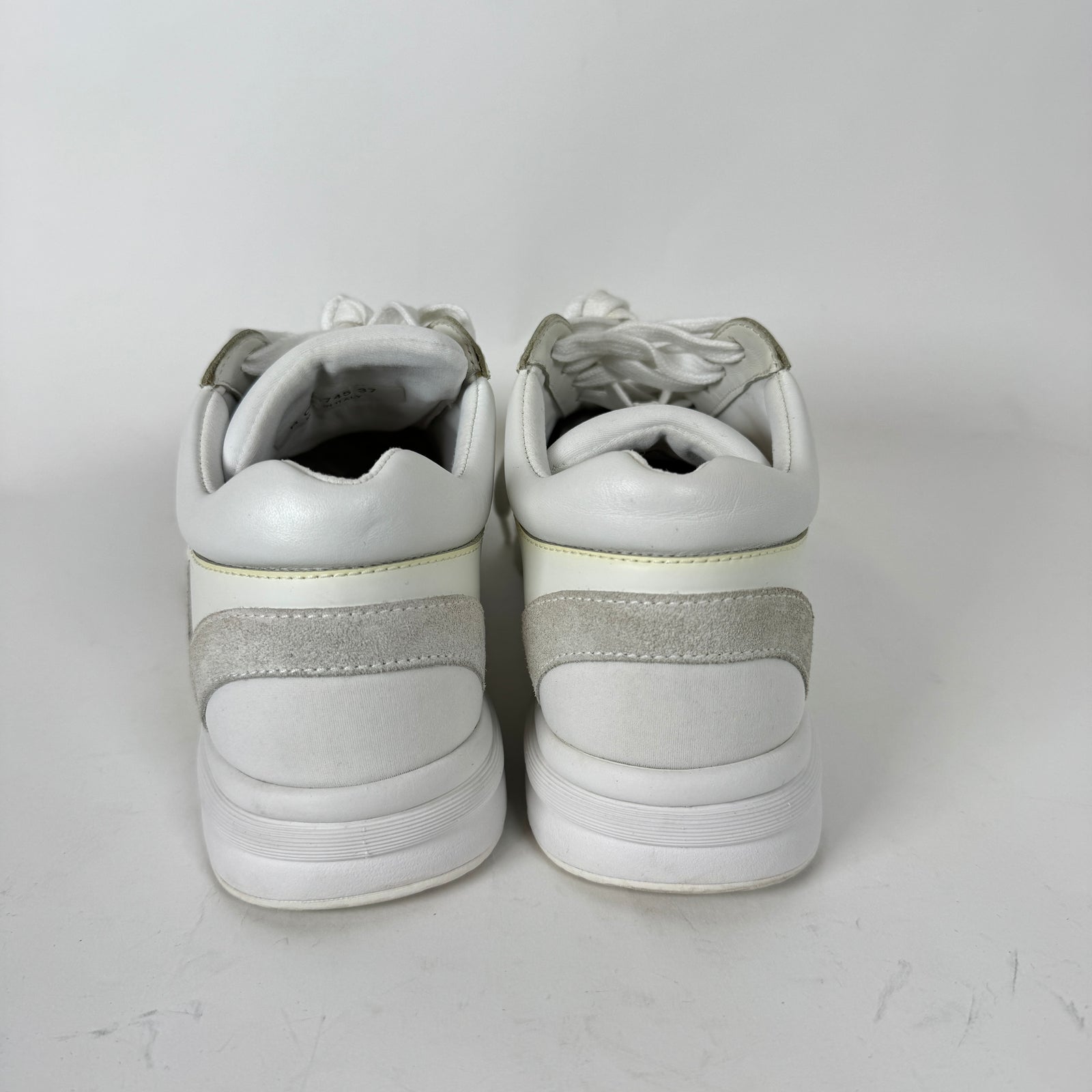 Chanel White Suede Calfskin Runner Size 37