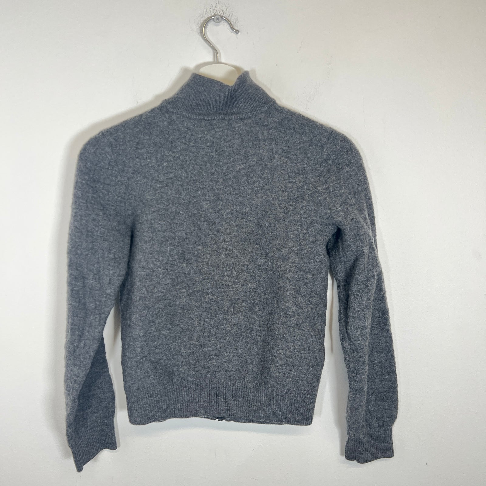 Louis Vuitton Grey Damier Wool Zip Up Size S