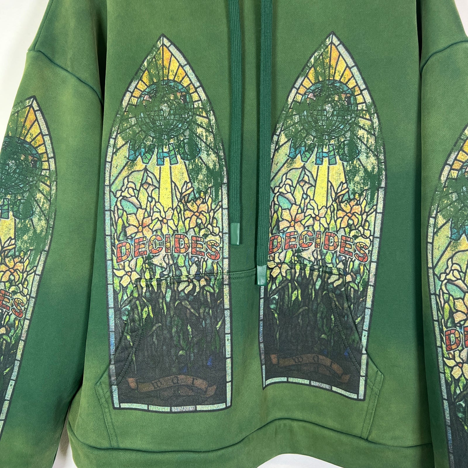 Who Decides War Vintage Green Faded Hoodie