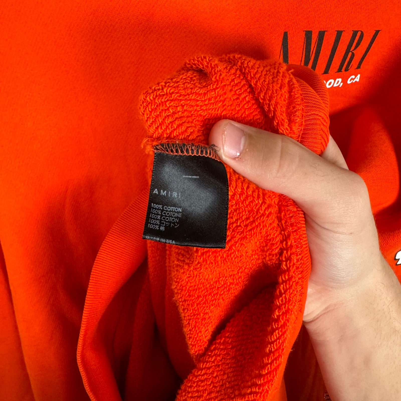 Amiri Orange Bones Hoodie Size L