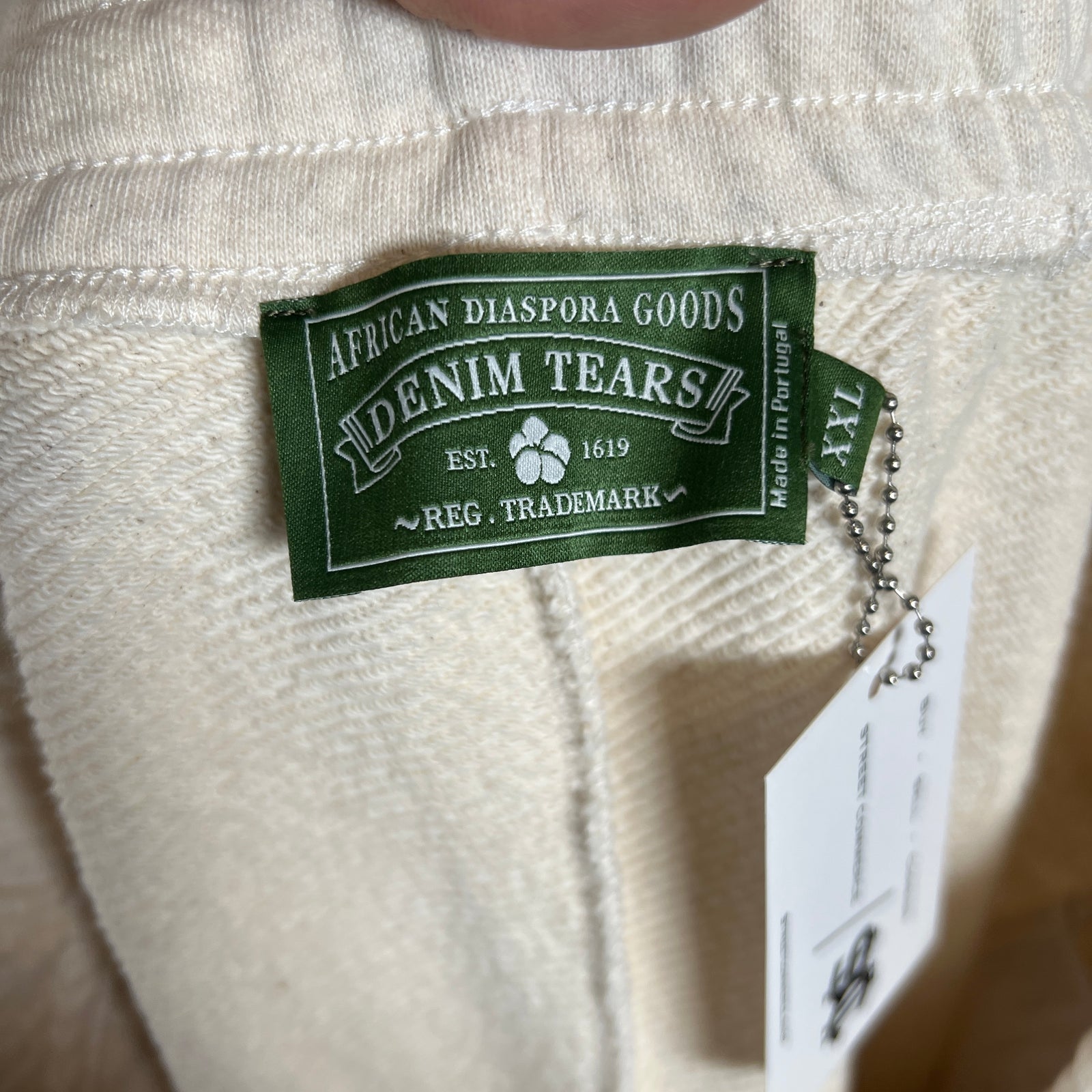 Denim Tears Oatmeal Rhinestone Wreath Zip-Up Sweatpants Size XXL