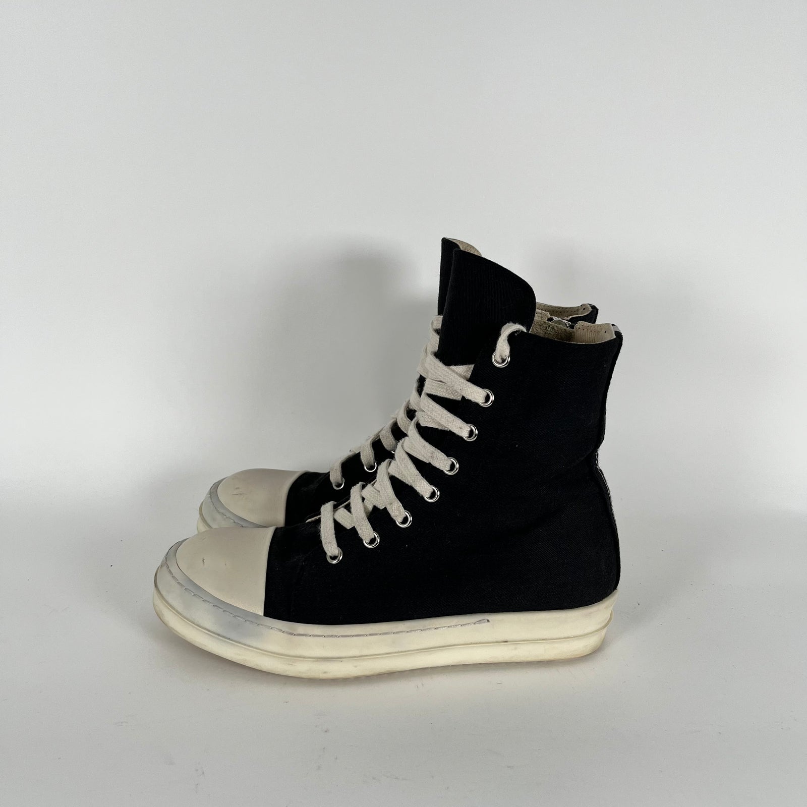 Rick Owens DrkShdw Black Canvas Ramones Size 37