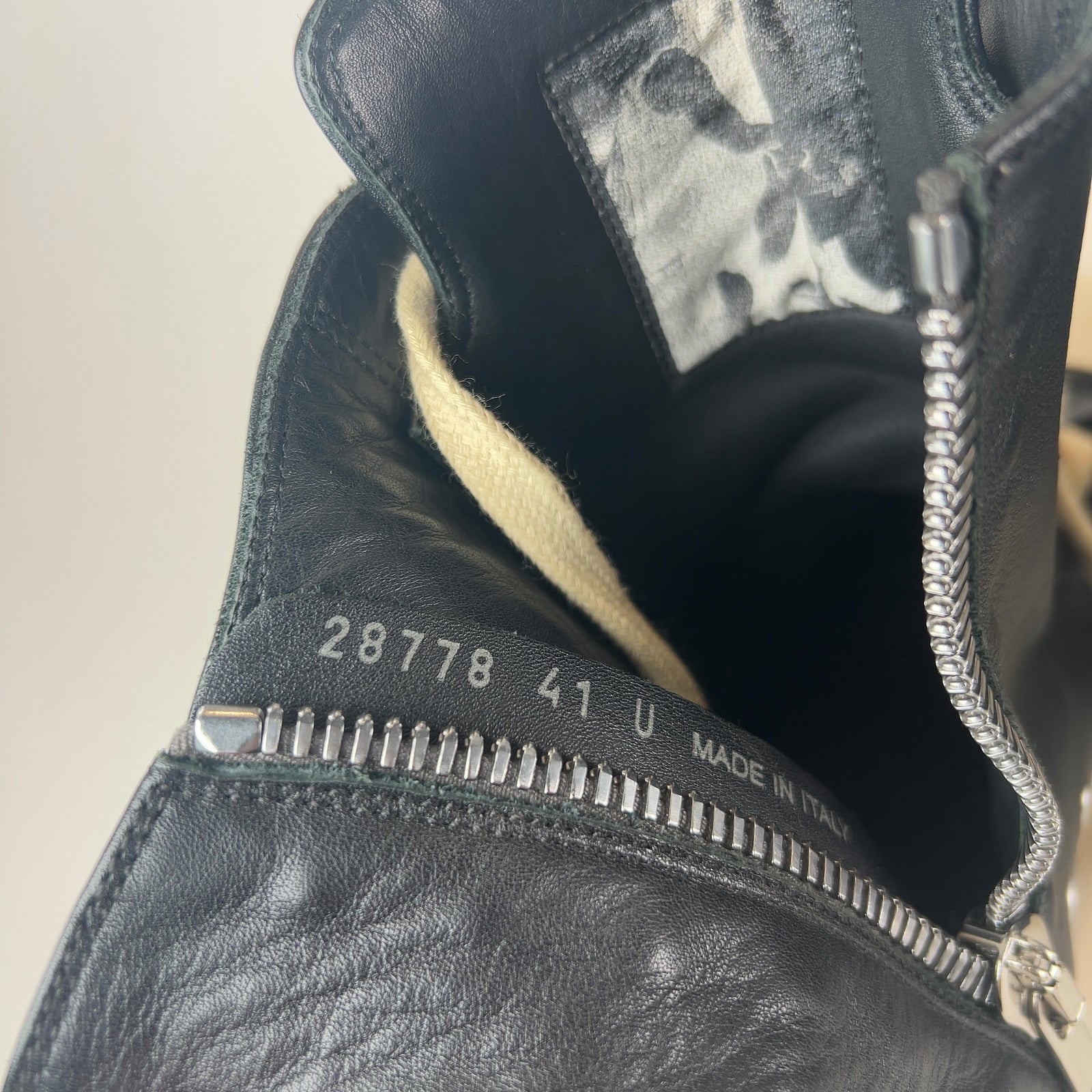 Rick Owens Leather Ramone Hightop Sneakers