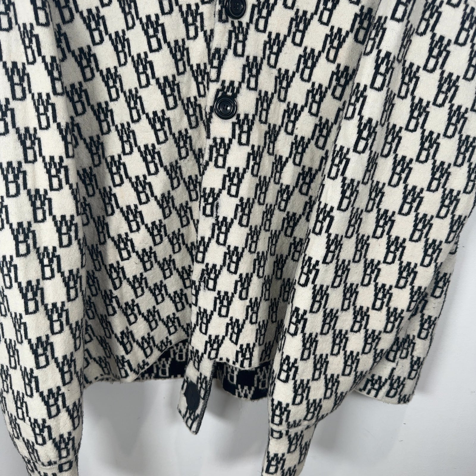 We11Done Monogram Knit Cardigan Sweater Size L