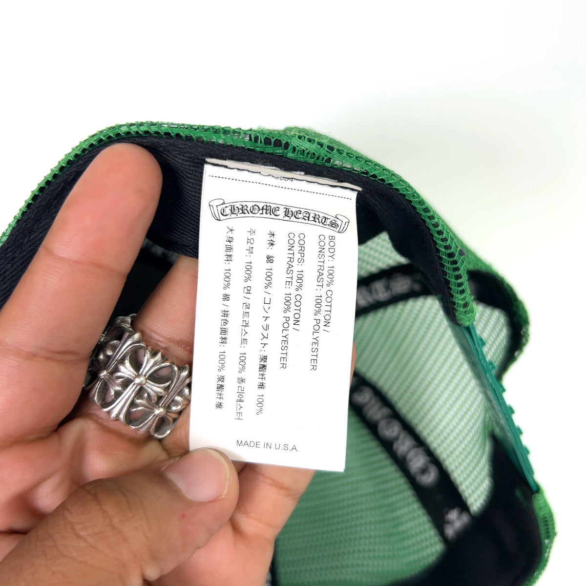 Chrome Hearts Green Hollywood Trucker Hat
