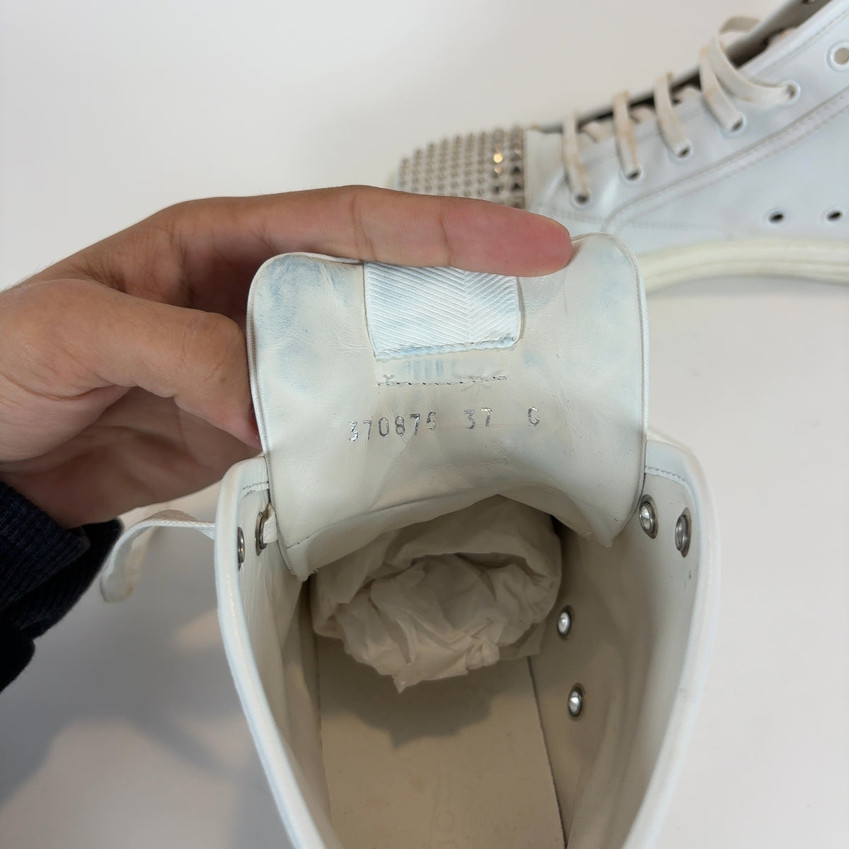 Gucci Studded White Hightop Sneakers