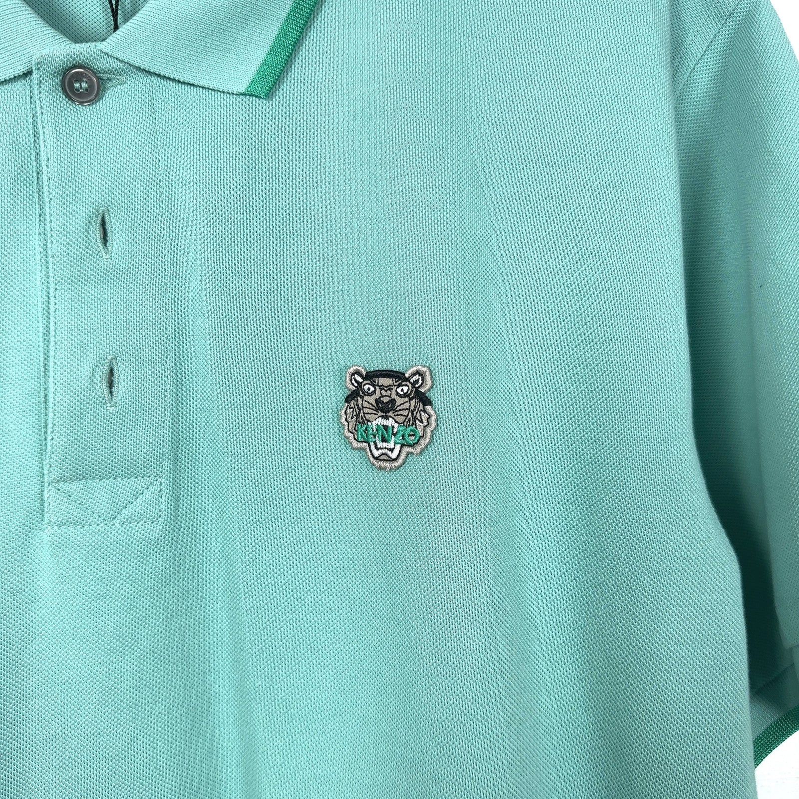 Kenzo Teal Tiger Embroidered Logo Polo