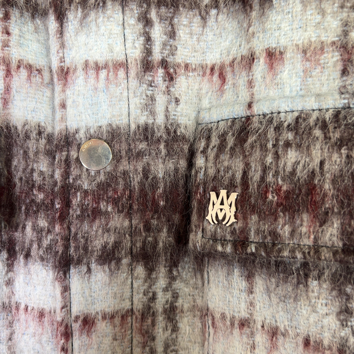 Amiri Mohair Fringe Flannel Shirt