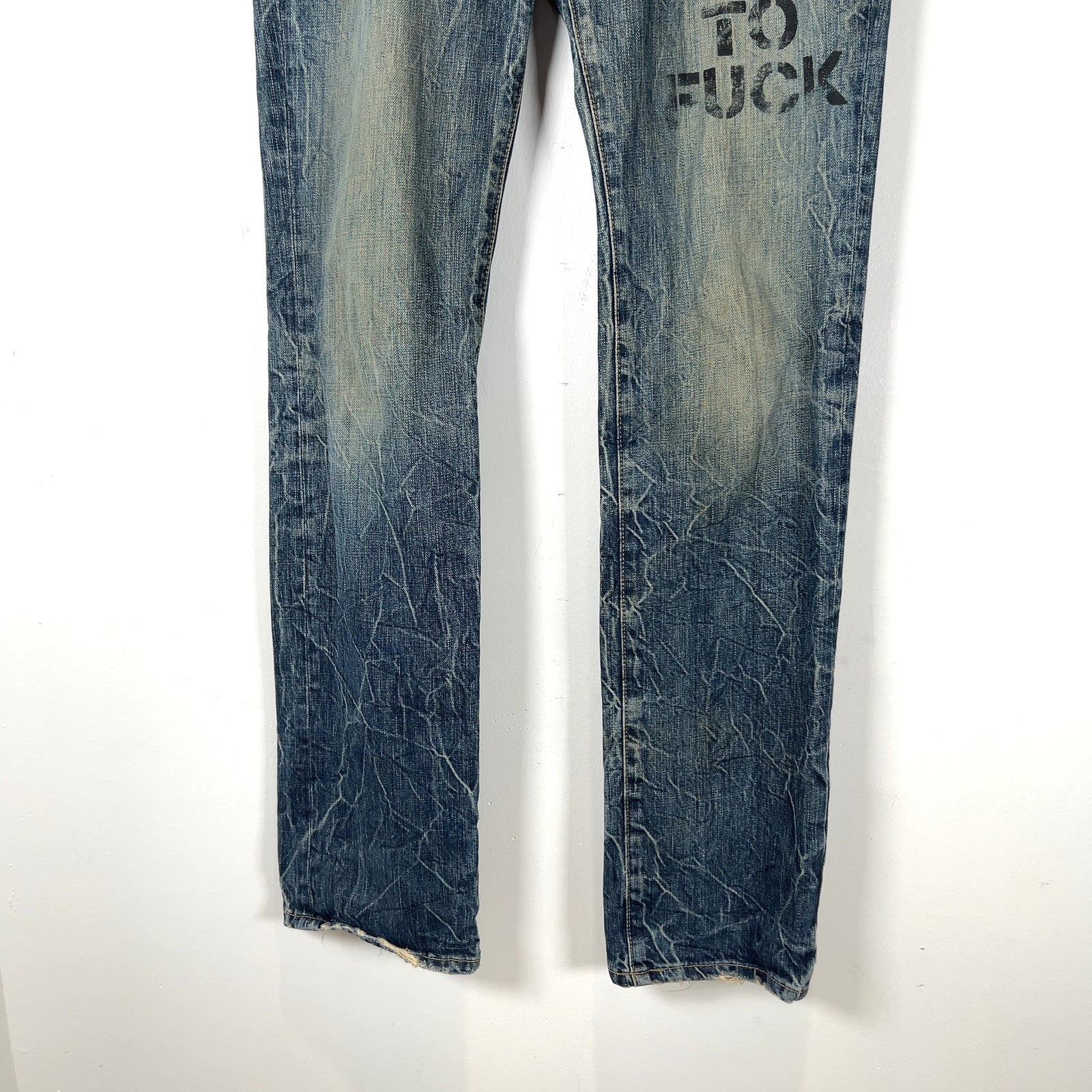 Hysteric Glamour 'Too Drunk To Fuck' Studded Lightwash Jeans