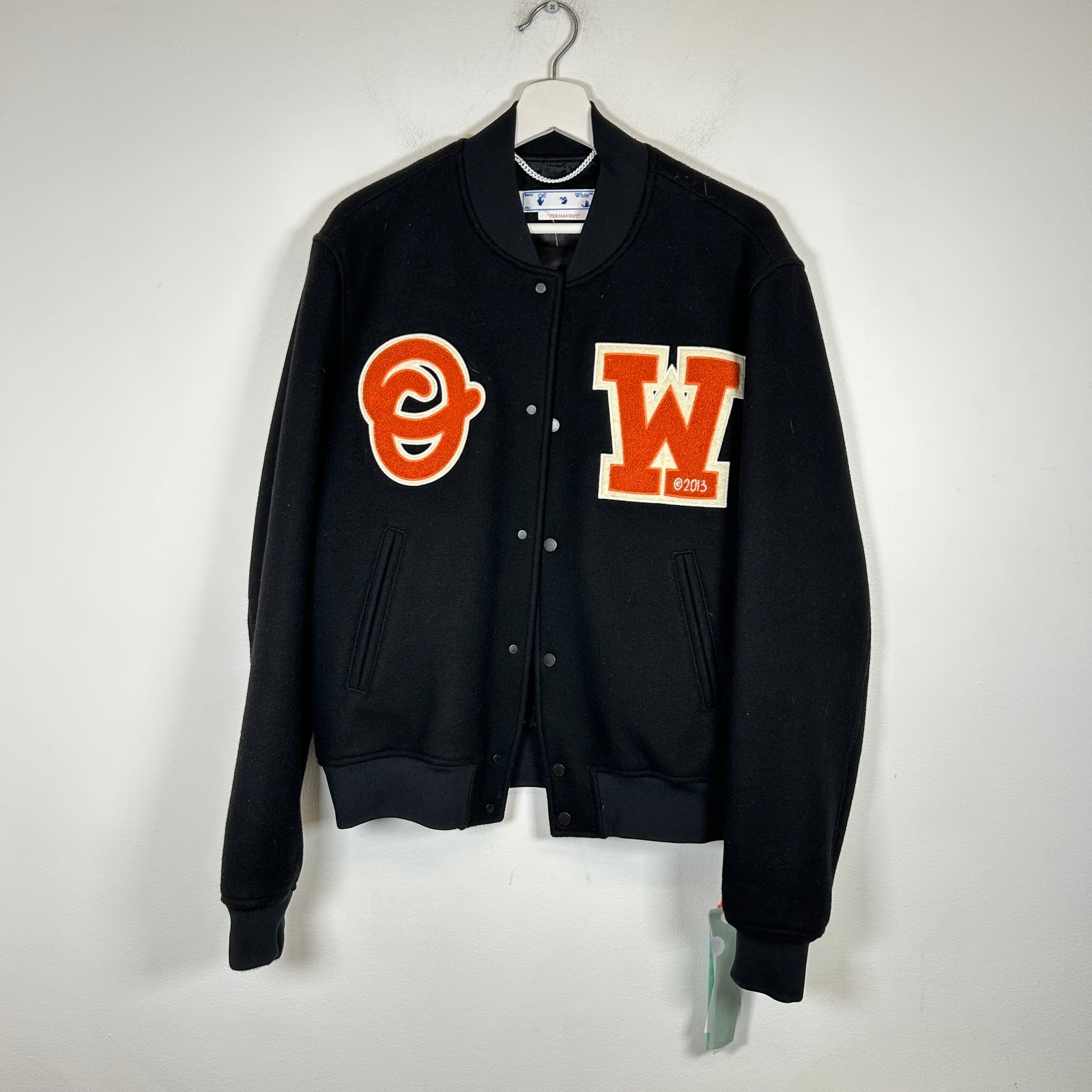 Off White Black/Orange Varsity Jacket Size M