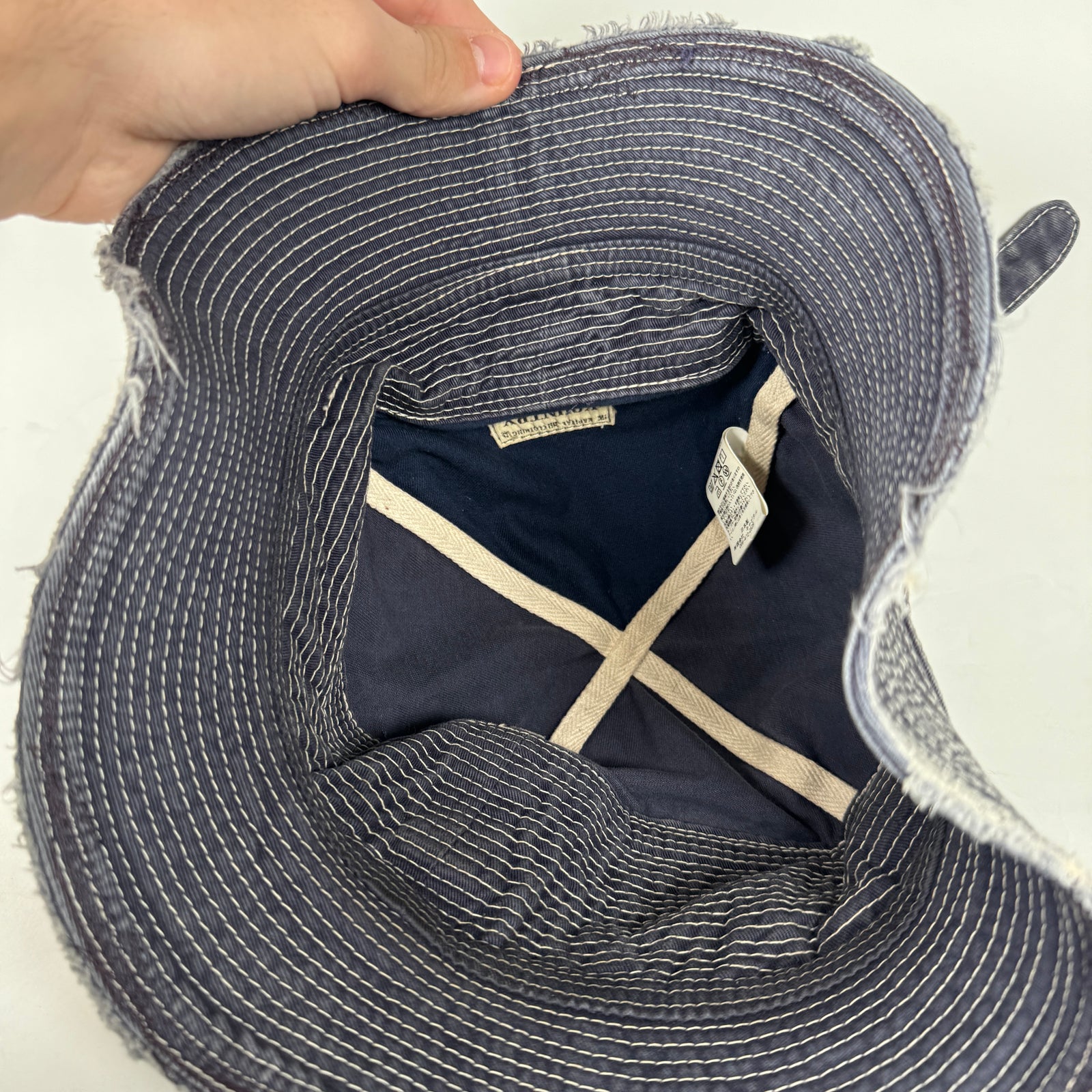 Kapital Navy Boro Bucket Hat