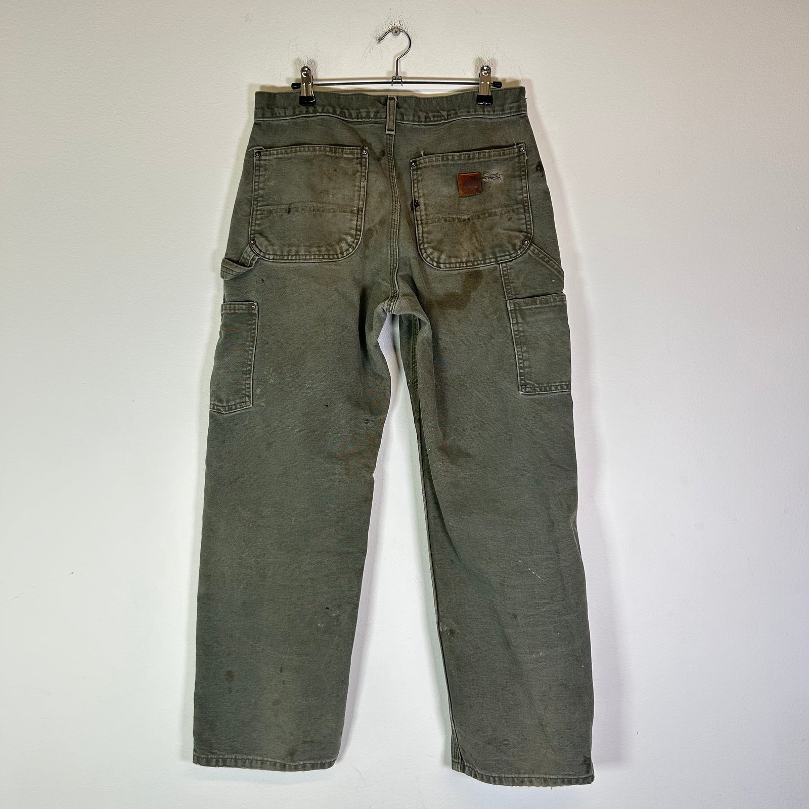 Carhartt Olive Thrashed Double Knee Carpenter Pants