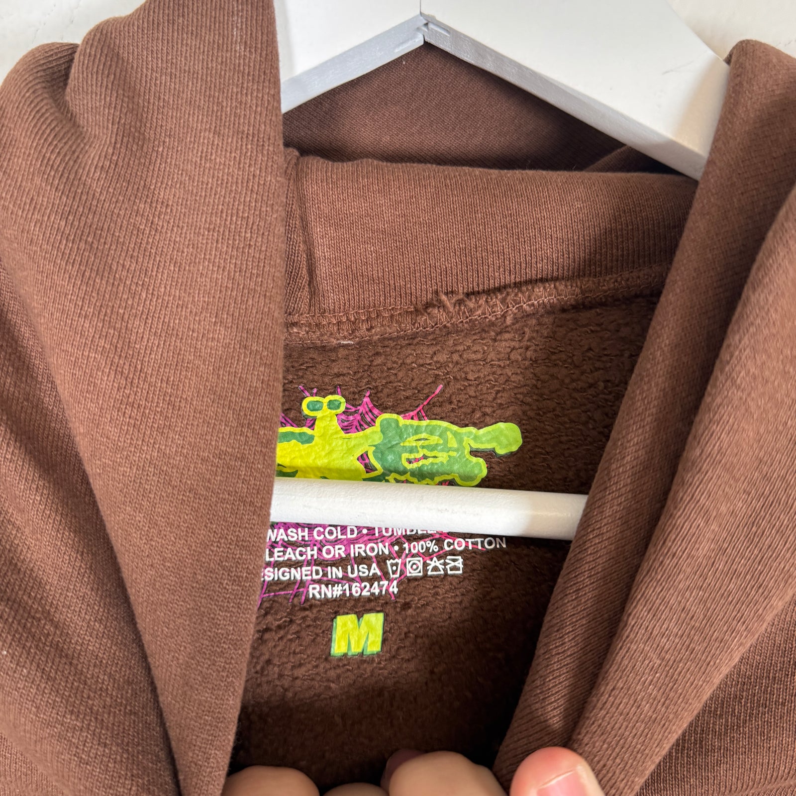 Sp5der Brown/Pink Web Hoodie Size M