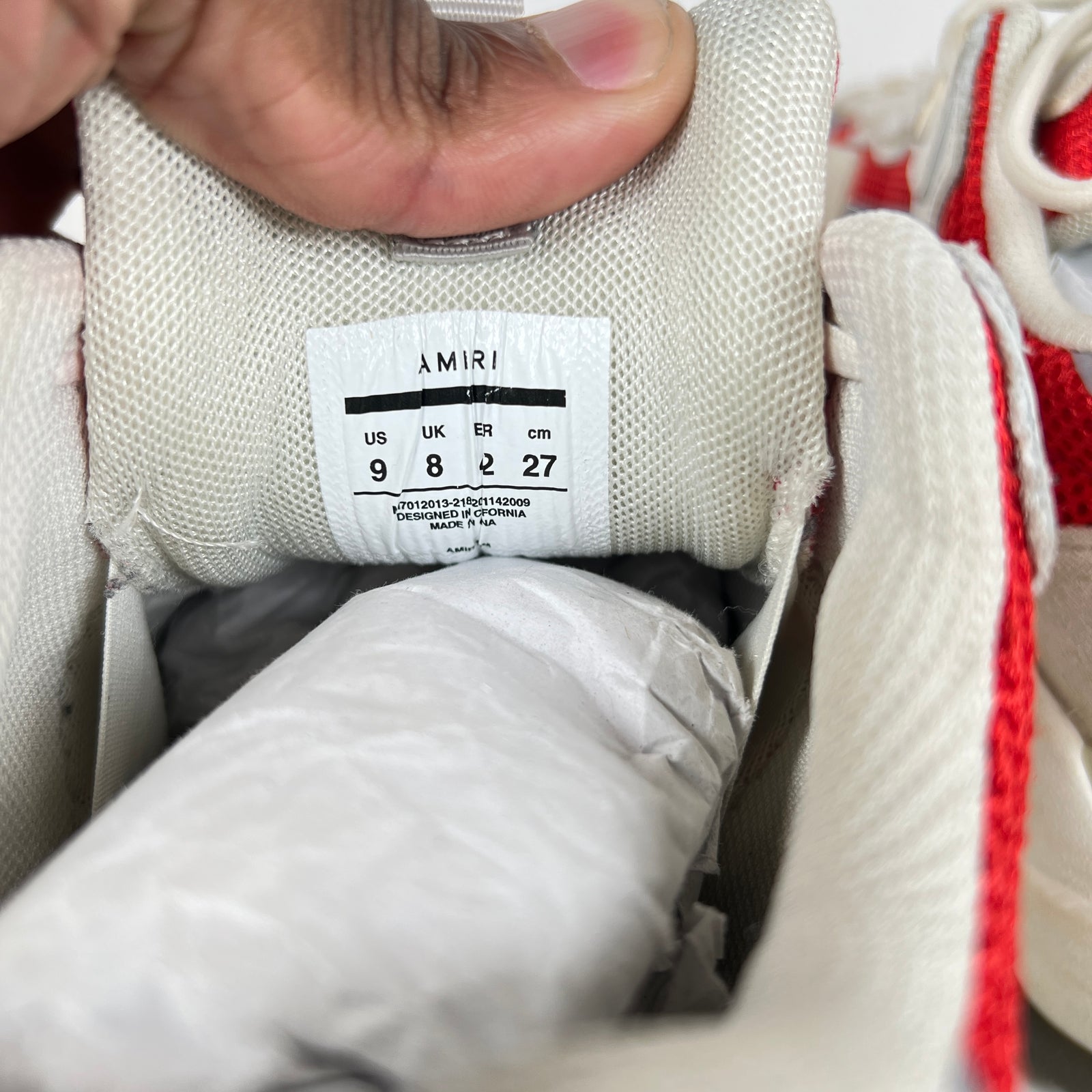 Amiri Grey/Red Bone Runner Size 42