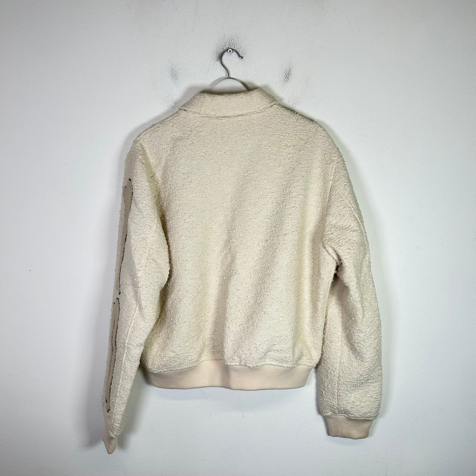 Amiri Boucle Wool Bone Bomber Jacket