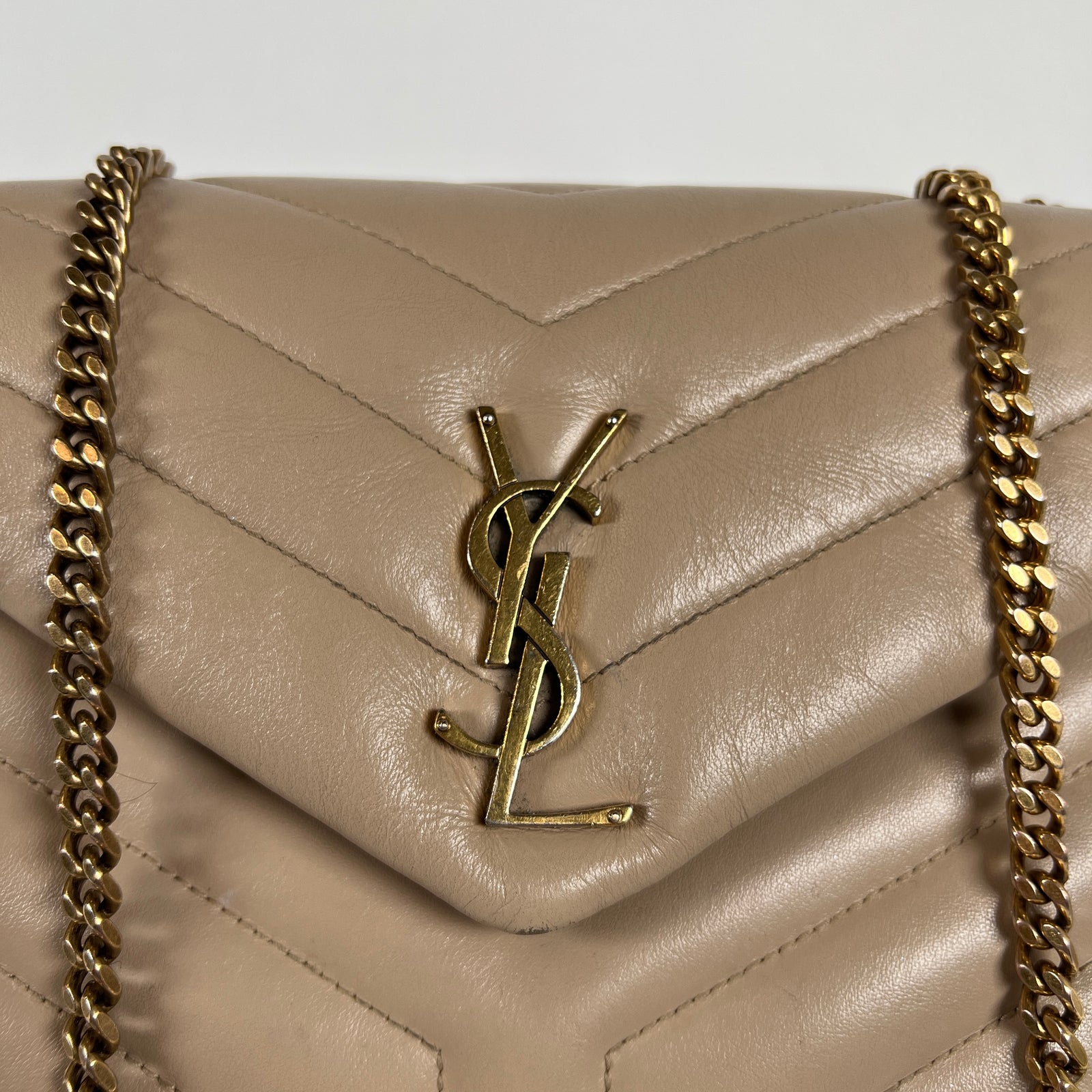Saint Laurent Small LouLou Matelasses Beige Bag