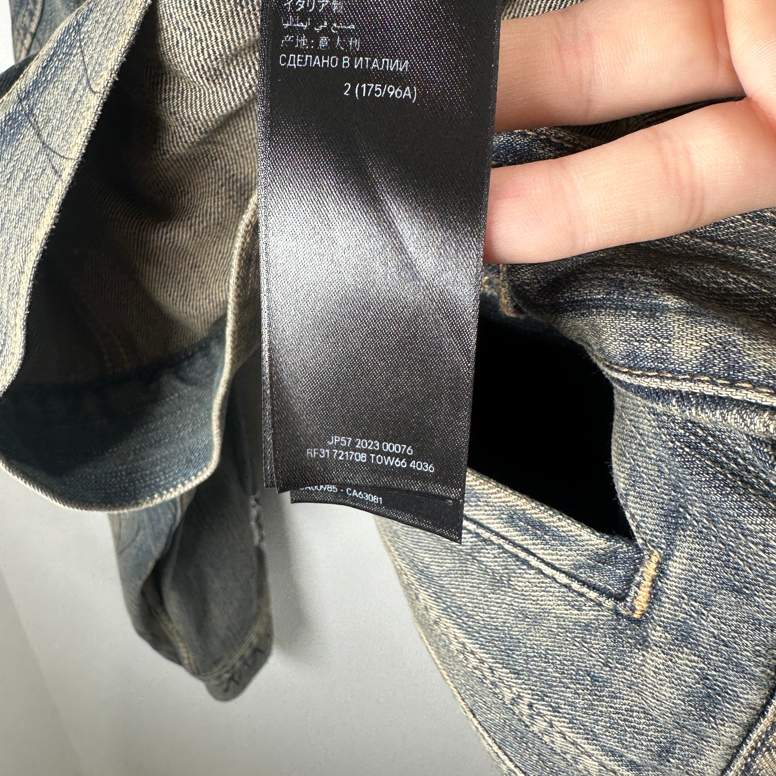 Balenciaga Denim 'Rhinestone Scribble' Jacket Size 2