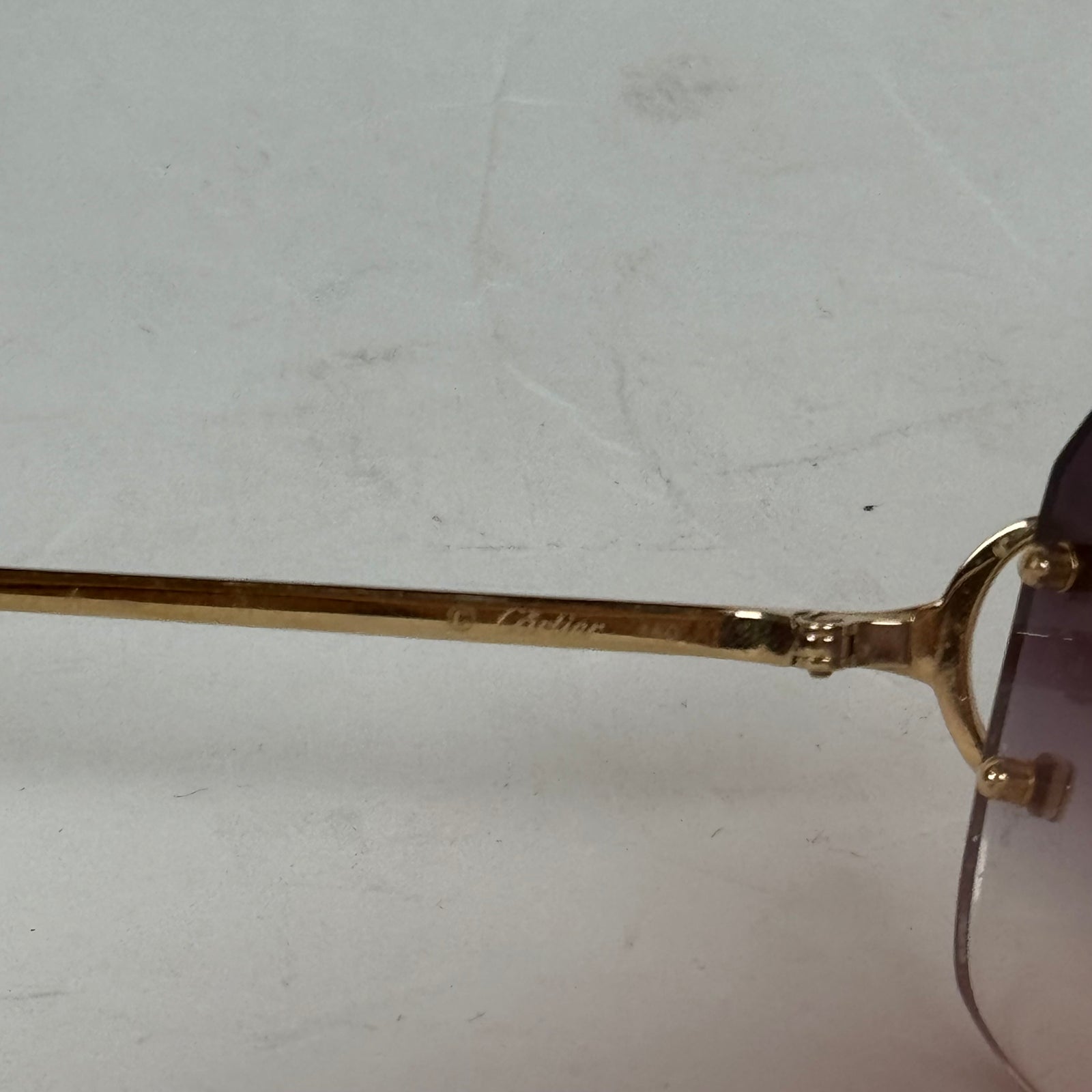 Cartier Big C Fluorescent Gold Wire Frame Glasses