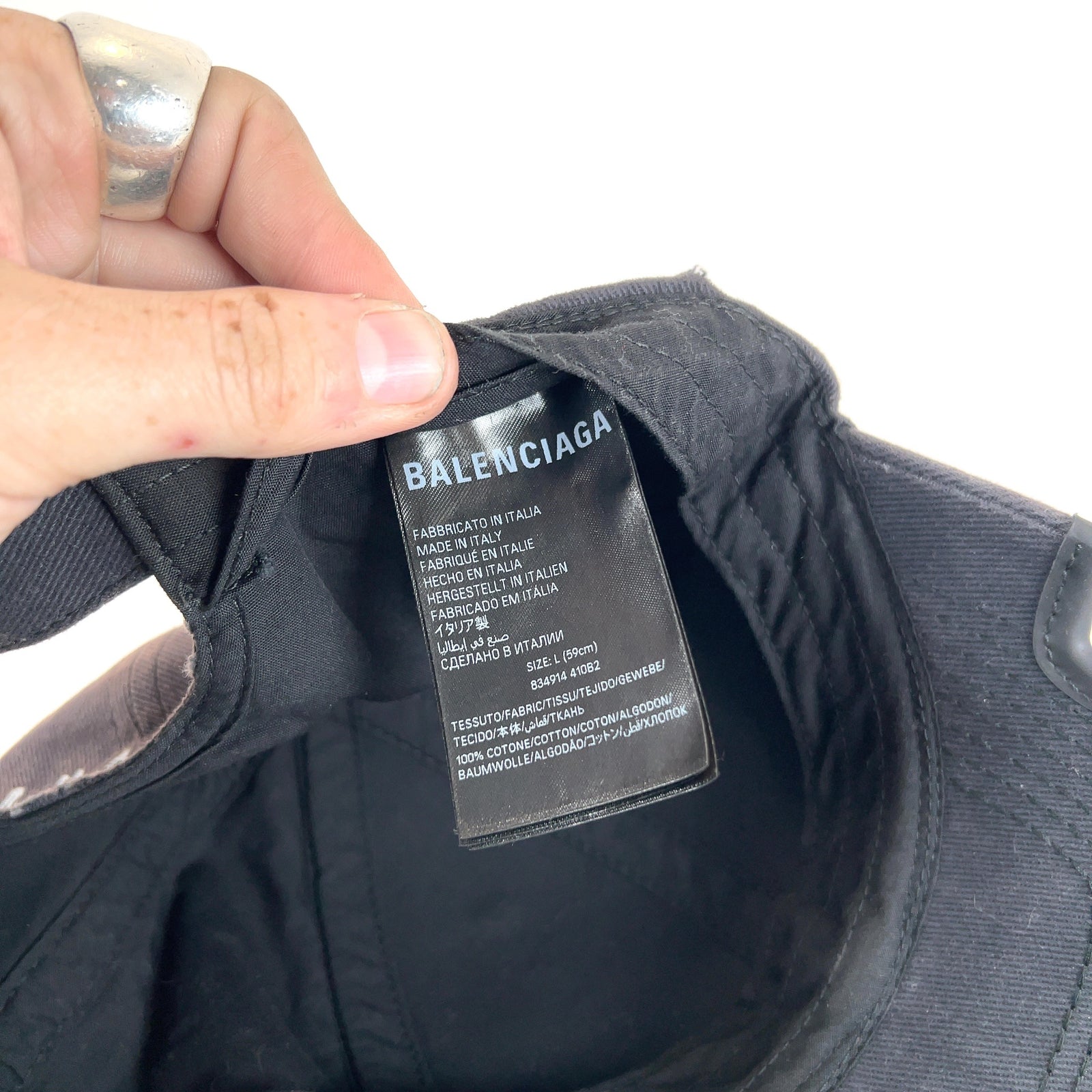 Balenciaga Old English Logo Cut Hat