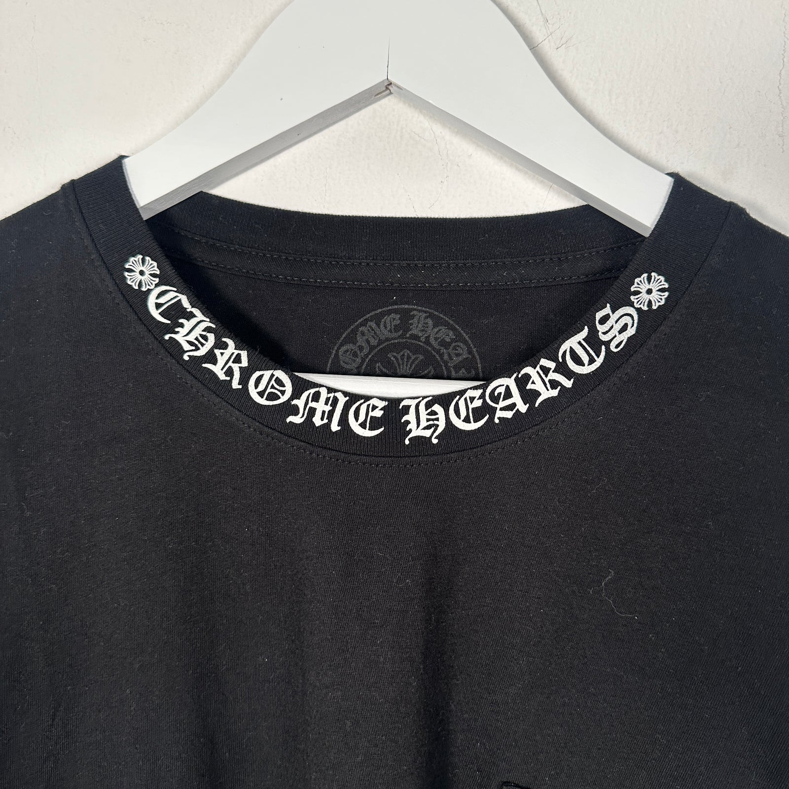 Chrome Hearts Collar Logo Black T-Shirt Size M