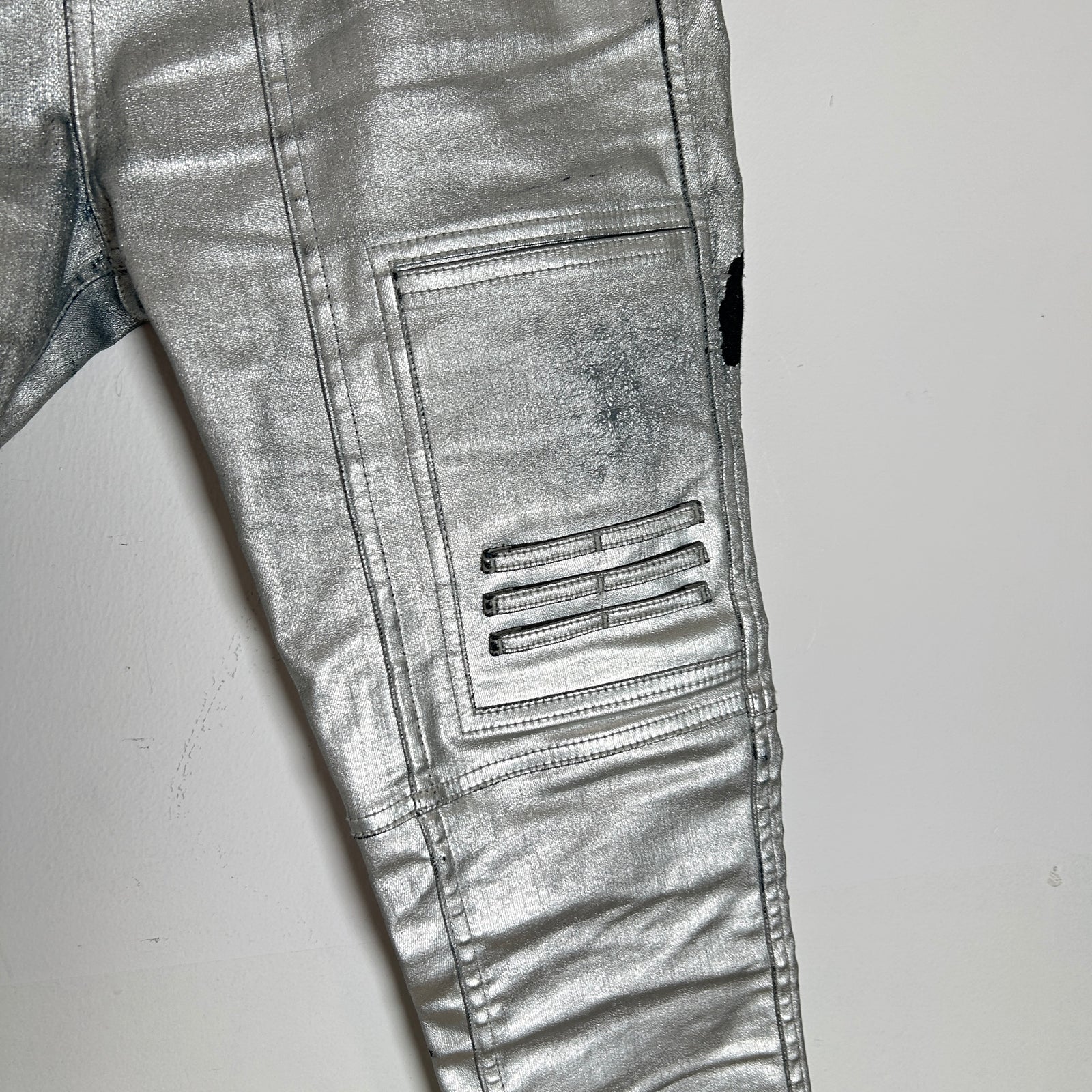 Rick Owens Aluminum Waxed Nagakin Jeans Size S