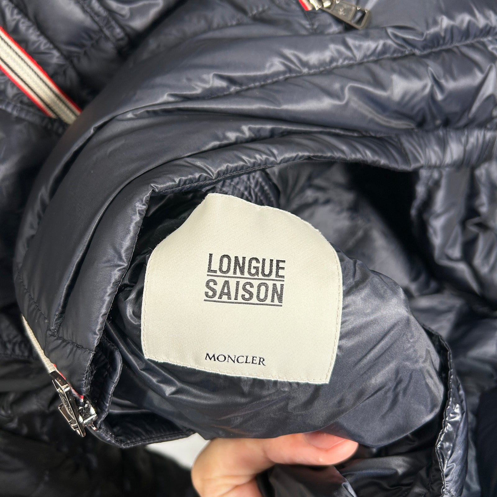 Moncler Navy Douret Hooded Nylon Down Jacket Size 5