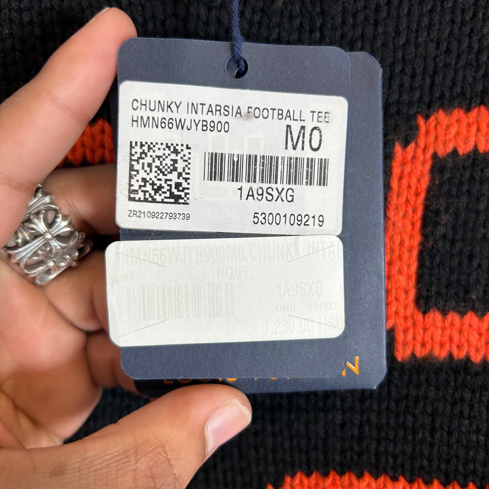 Louis Vuitton Chunky Intarsia Knit Football Tee Size M