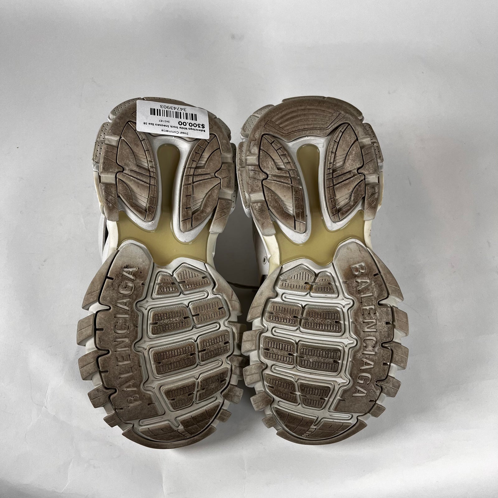 Balenciaga White Track Sneakers Size 38