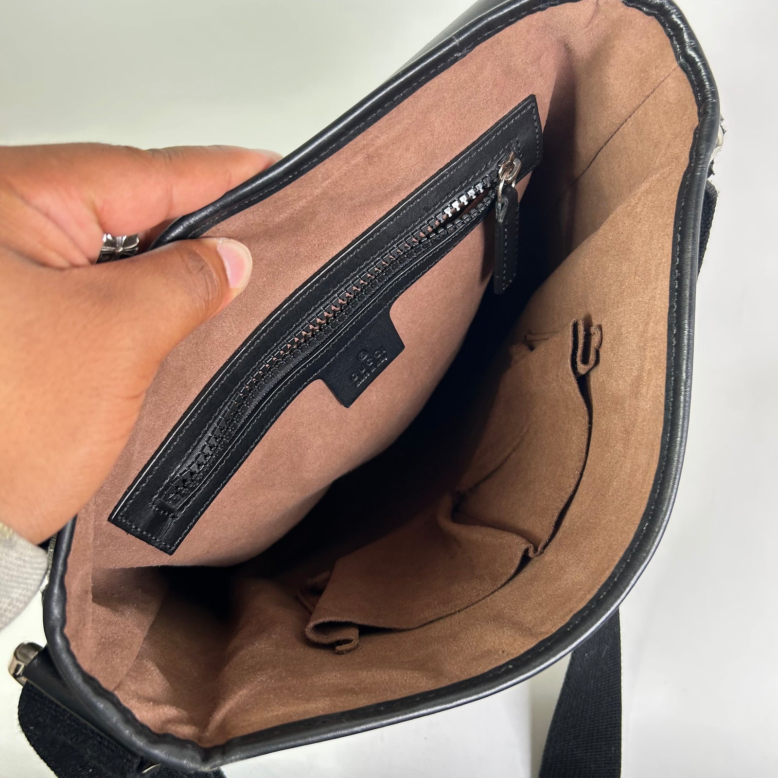 Gucci GG Coated Canvas Buckle Messenger