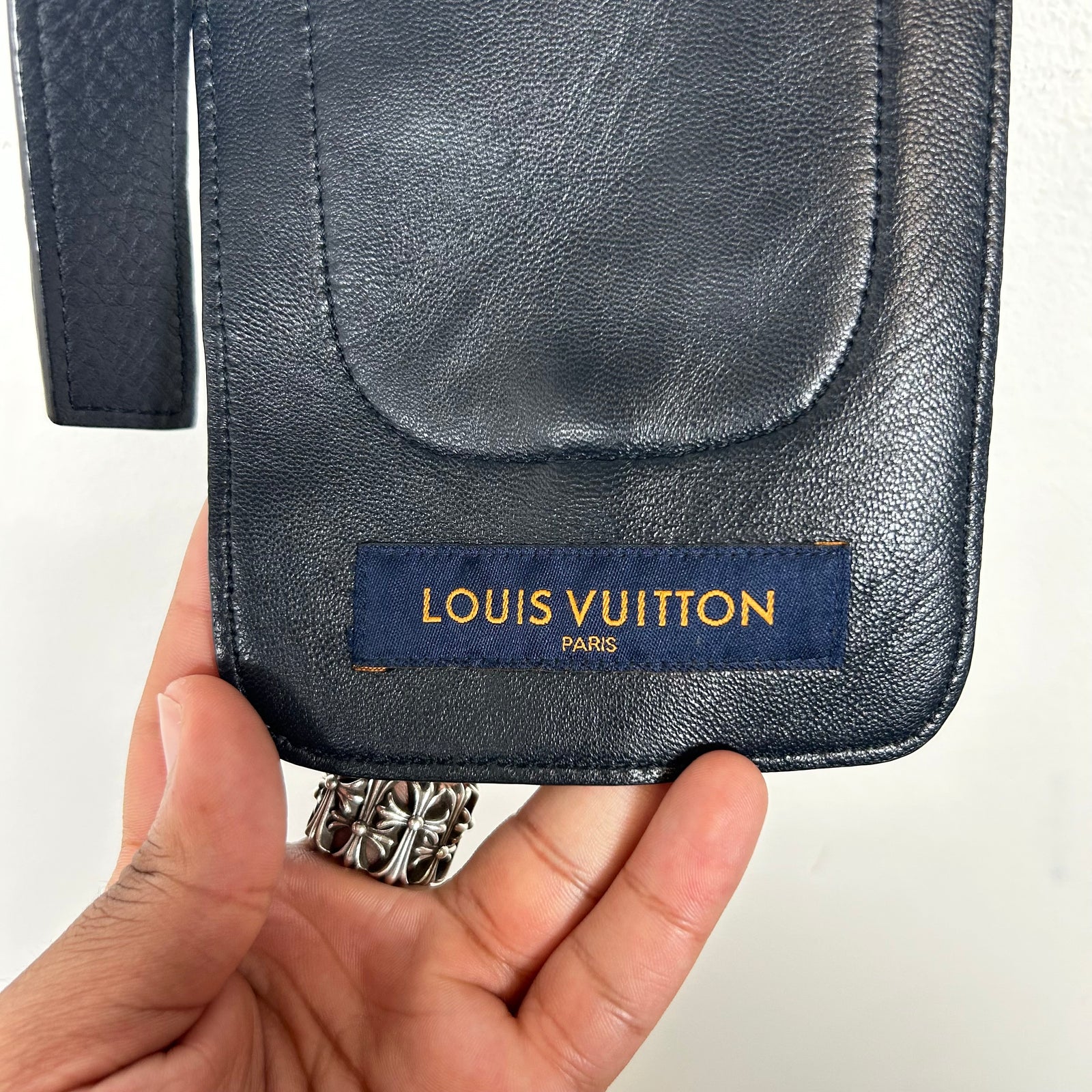 Louis Vuitton Navy Embossed Monogram Leather Utility Vest Size M