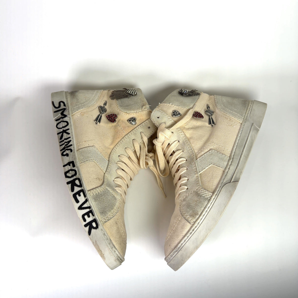 Saint Laurent FW17 'Smoking Forever' High-Top Sneakers