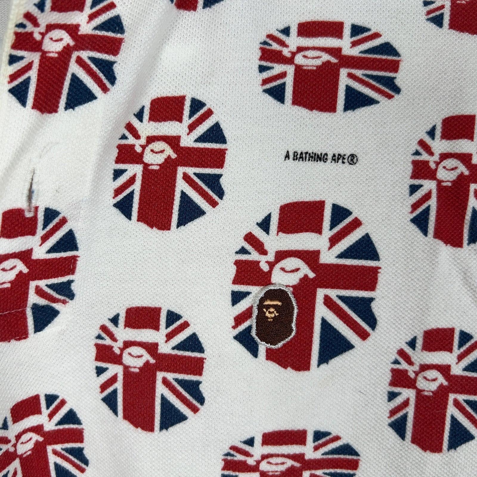 Bape England Ape Head Logo Polo Shirt