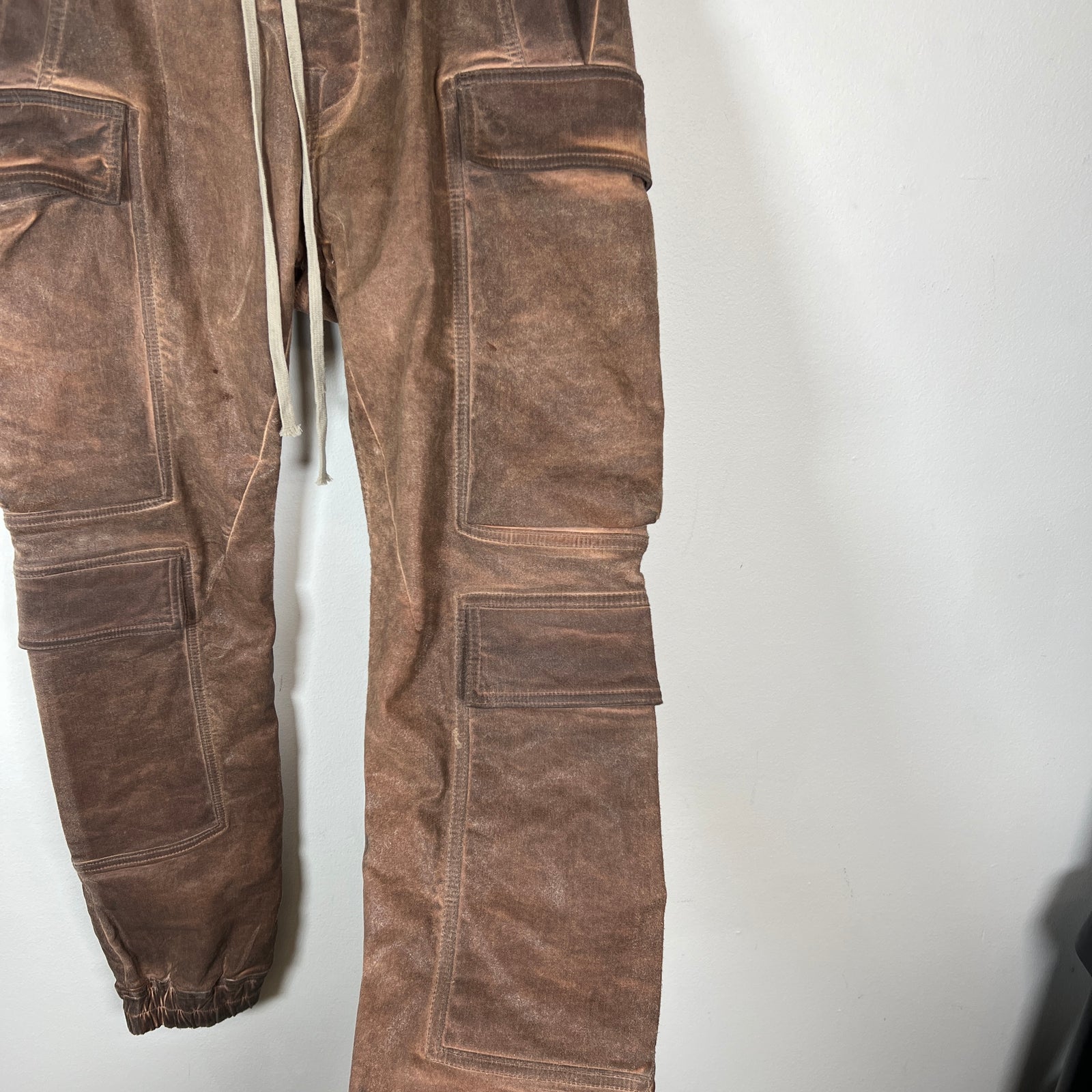 Rick Owens Henna Brown Mastodon MegaCargo Joggers Size S