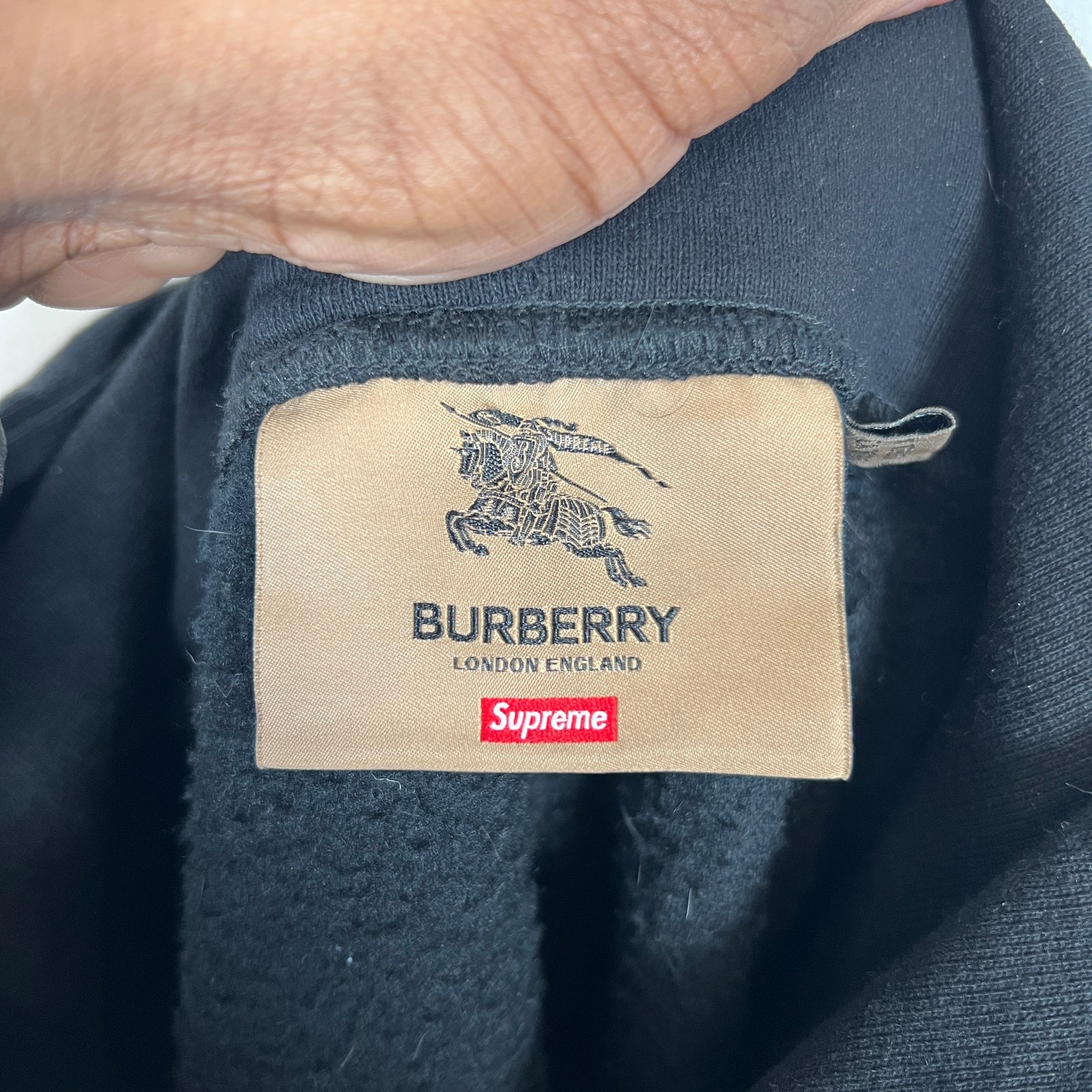Supreme x Burberry Black Box Logo Hoodie Size S