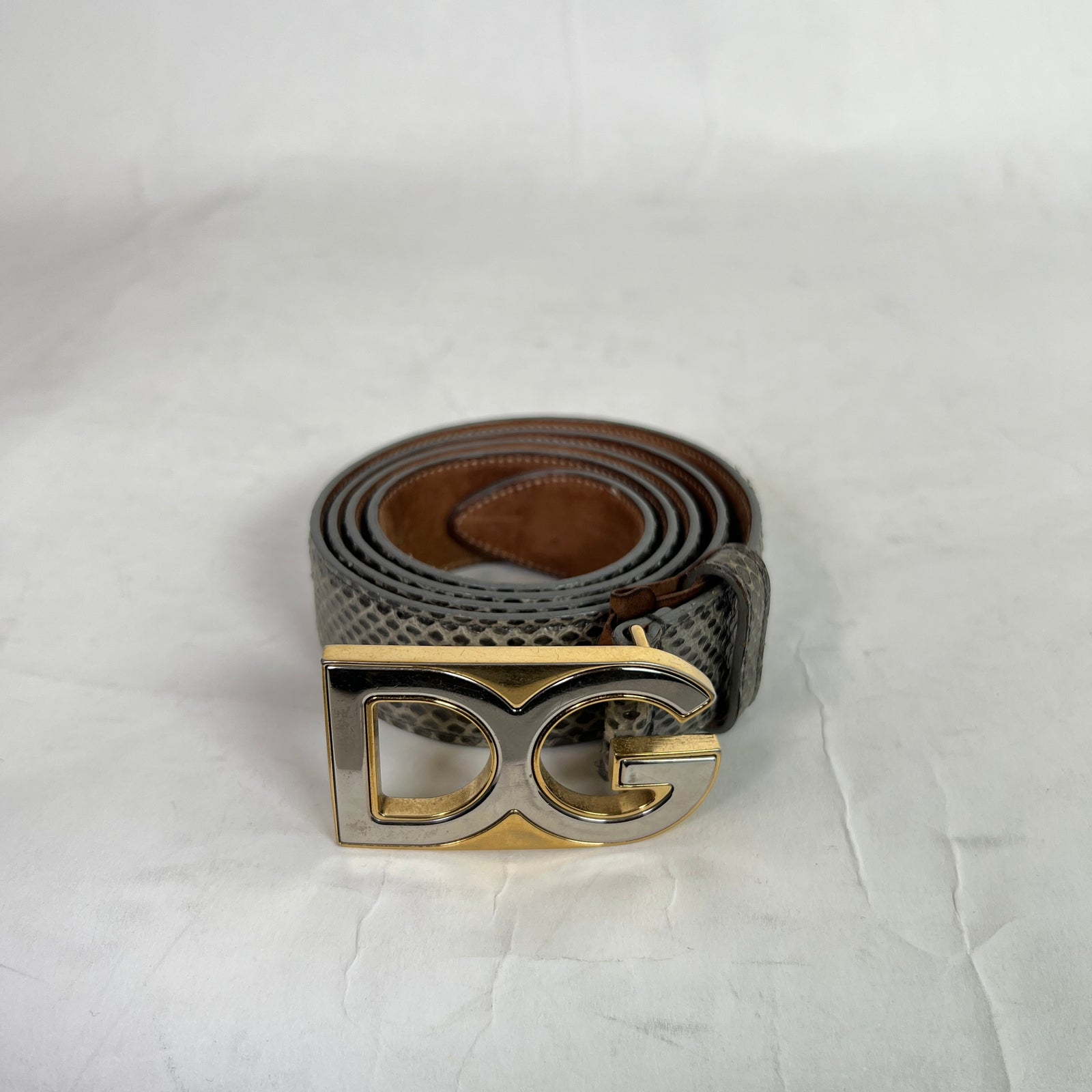 Dolce & Gabbana Snakeskin Belt Size 90