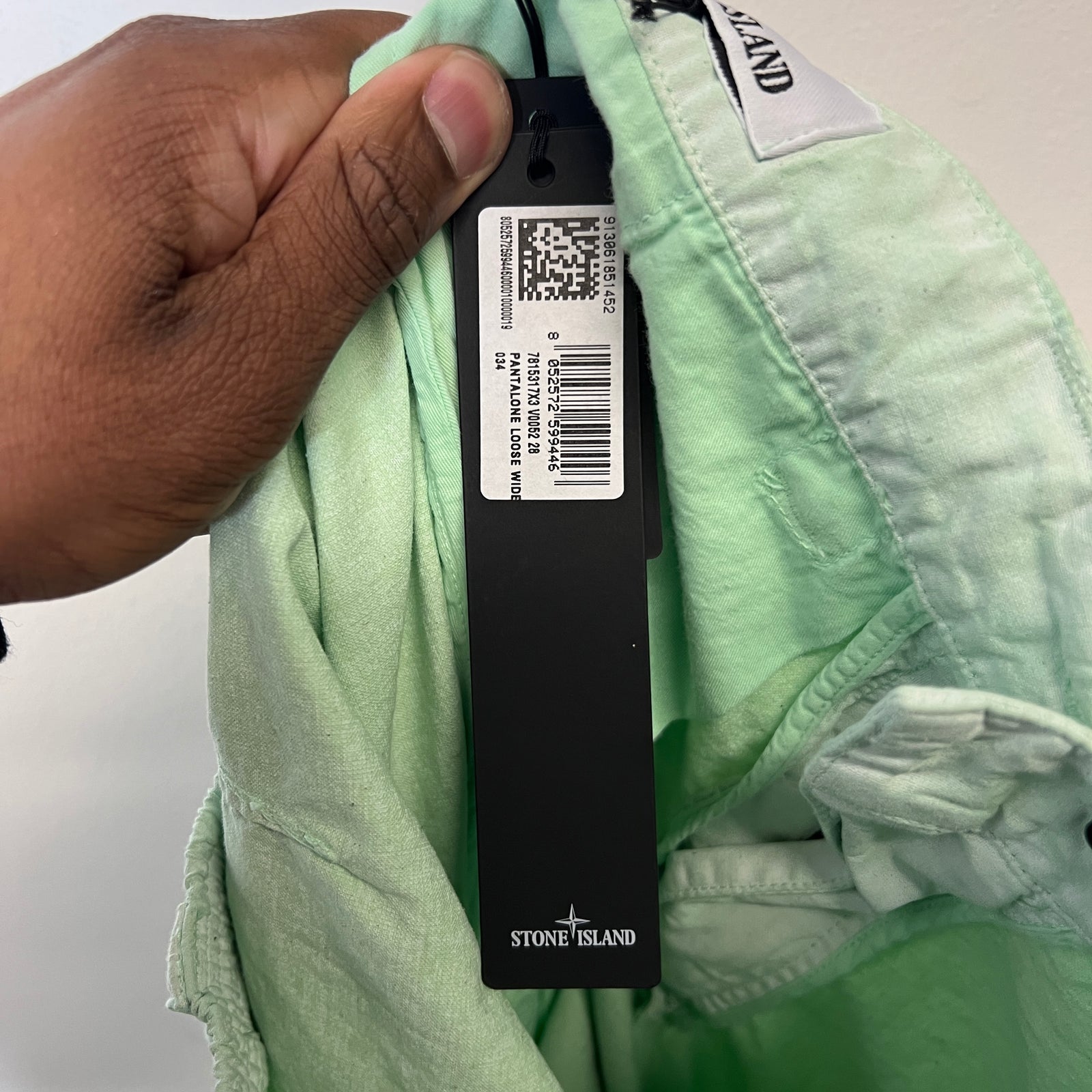 Stone Island Mint Marina Wide-Leg Pants Size 28