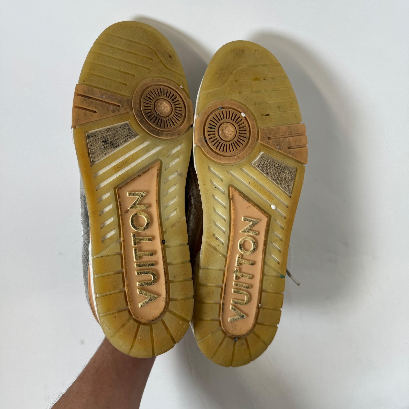 Louis Vuitton Metallic Silver Trainer Size LV 10