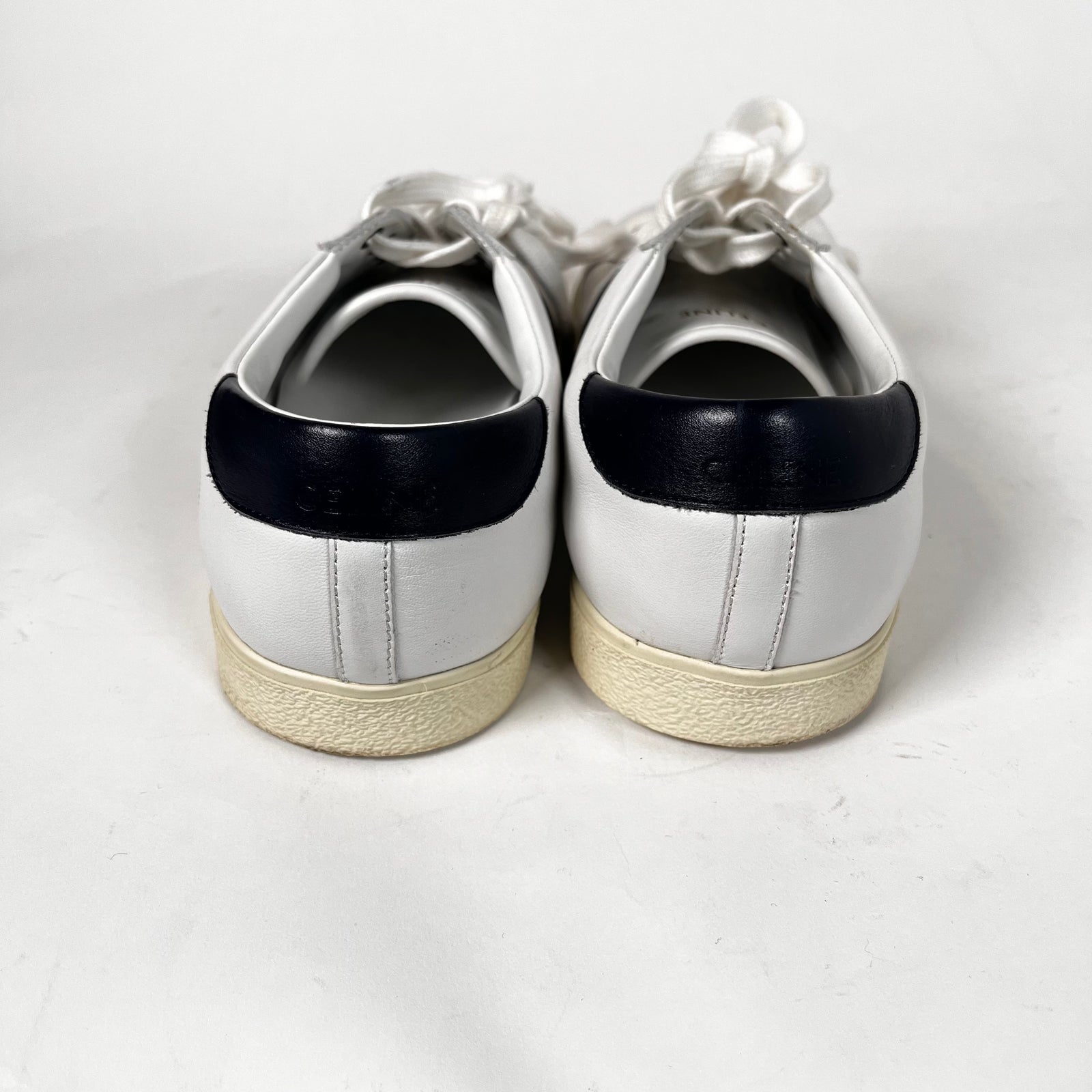 Celine White/Navy Triomphe Sneakers Size 40