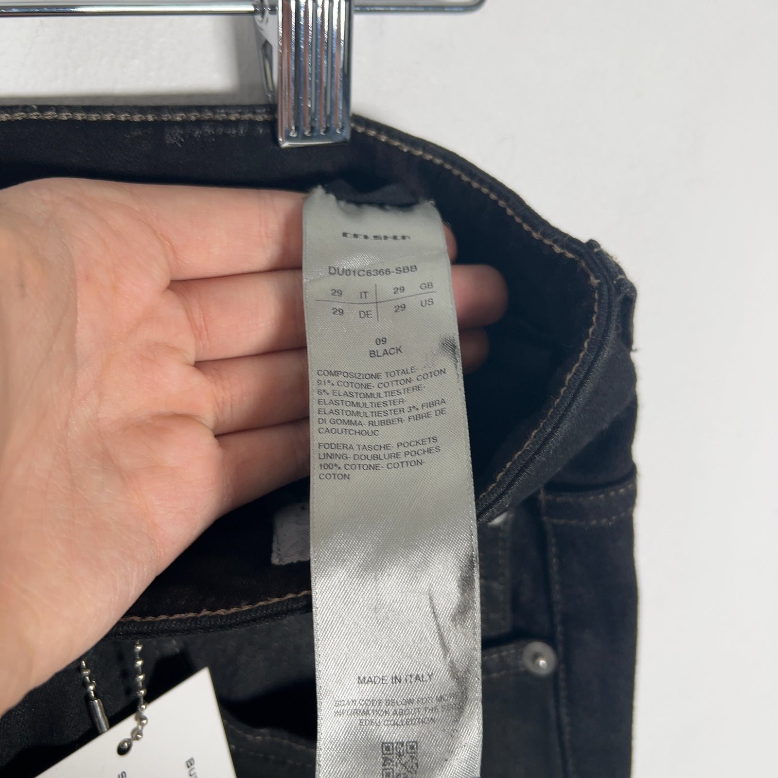 Rick Owens Black Waxed Skinny Detroit Cut Jeans Size 29