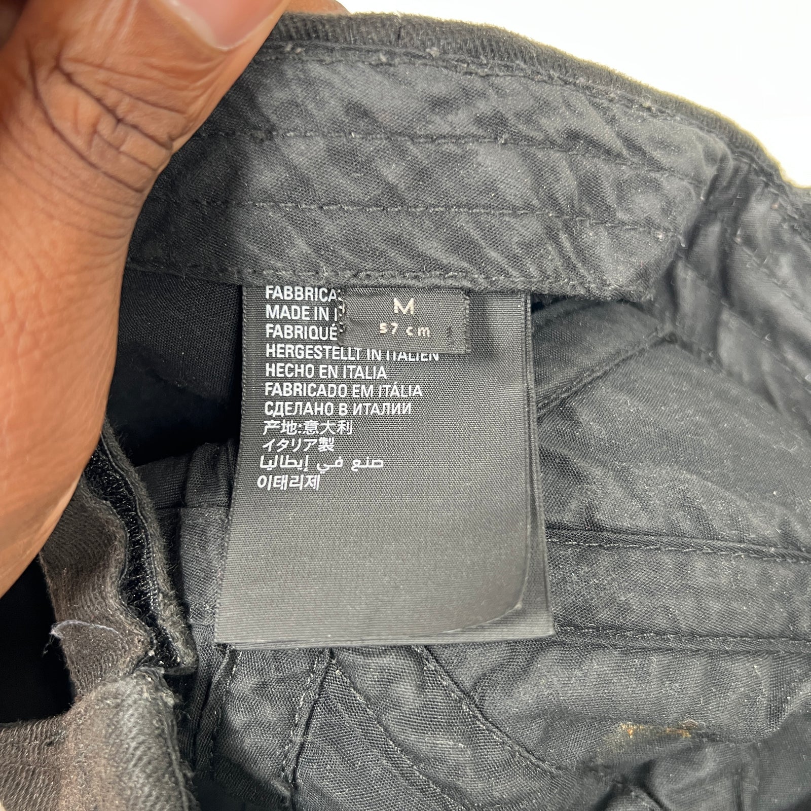 Balenciaga Black Distressed Logo Cap Size M