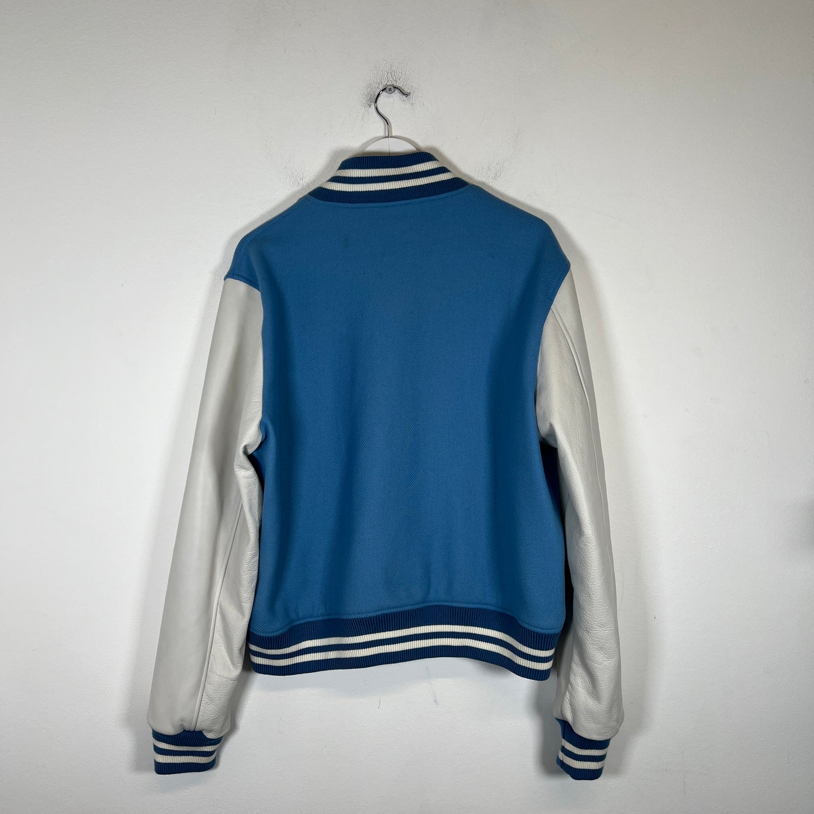 Amiri Blue/White Leather Varsity Jacket Size XL