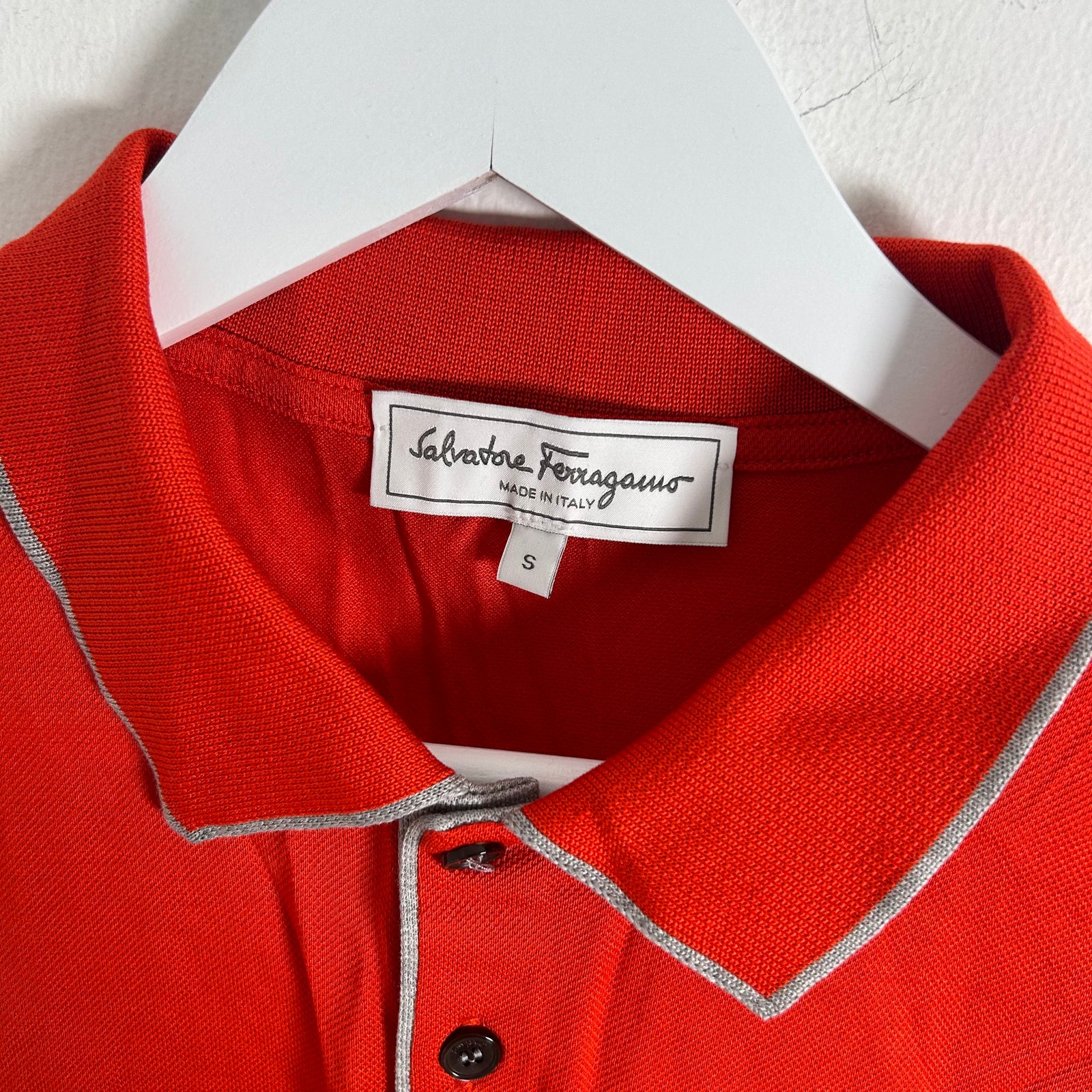 Ferragamo Orange Logo Pocket Polo Shirt Size S