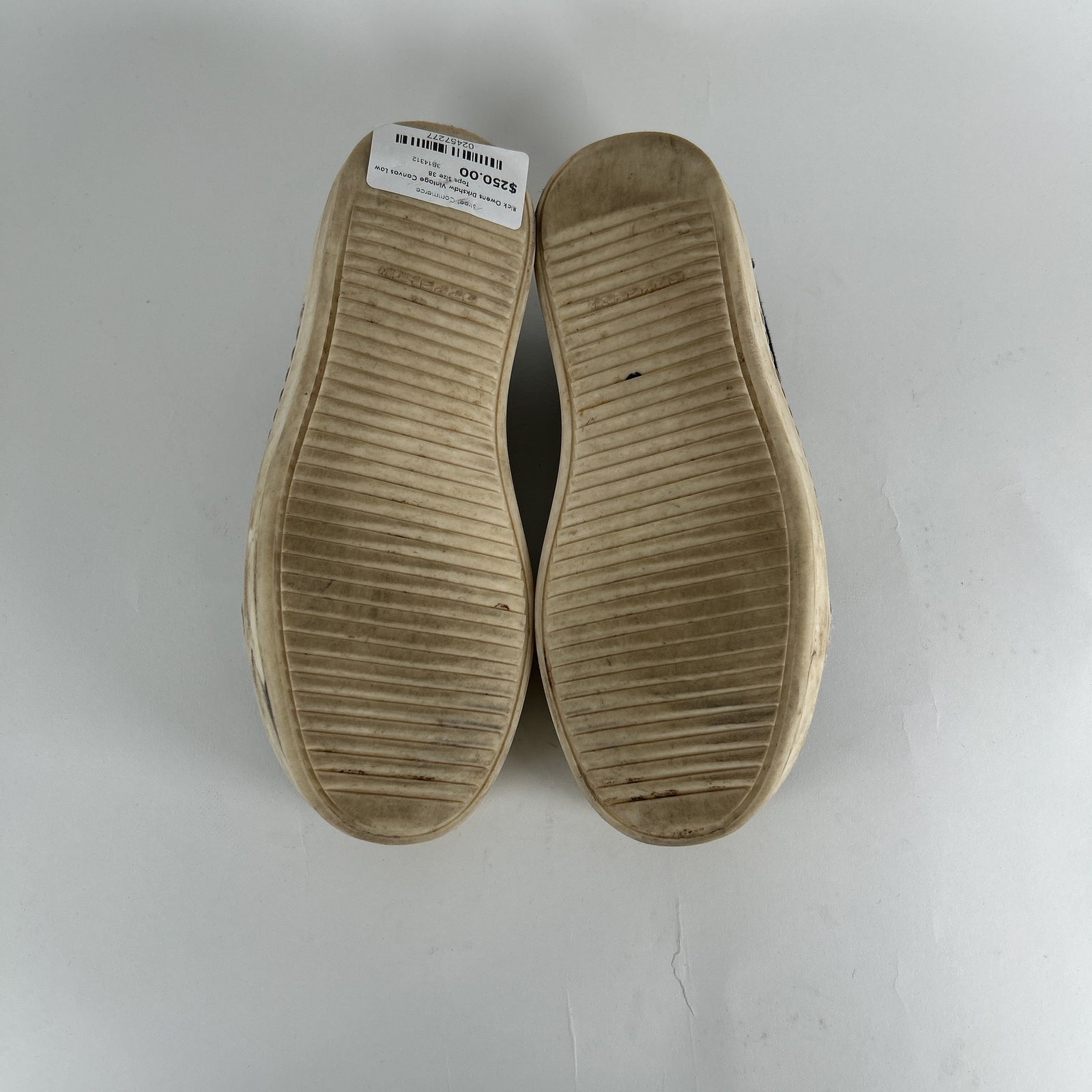 Rick Owens Drkshdw Vintage Canvas Low Tops Size 37