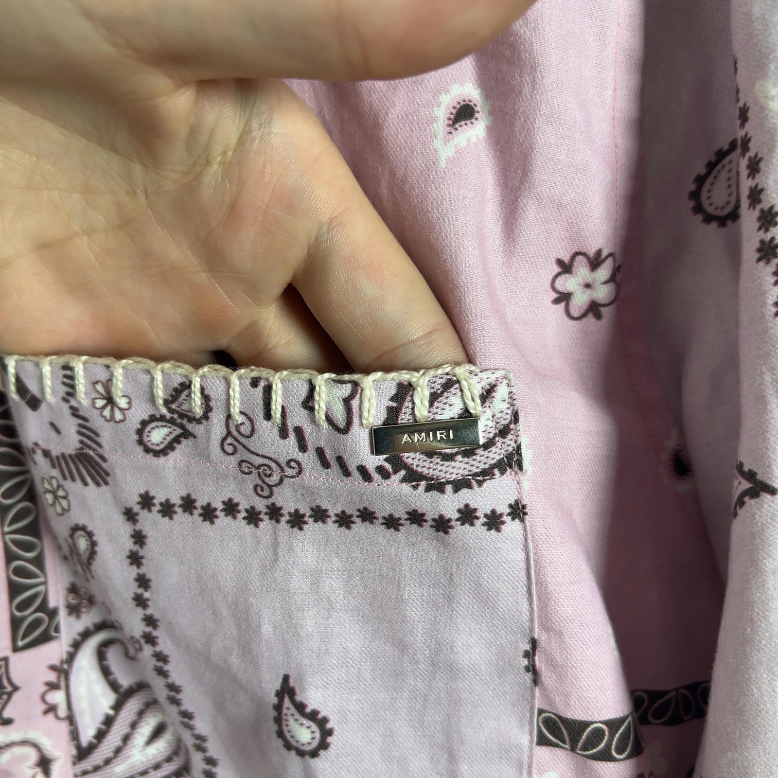 Amiri Purple Bandana Patchwork Shirt