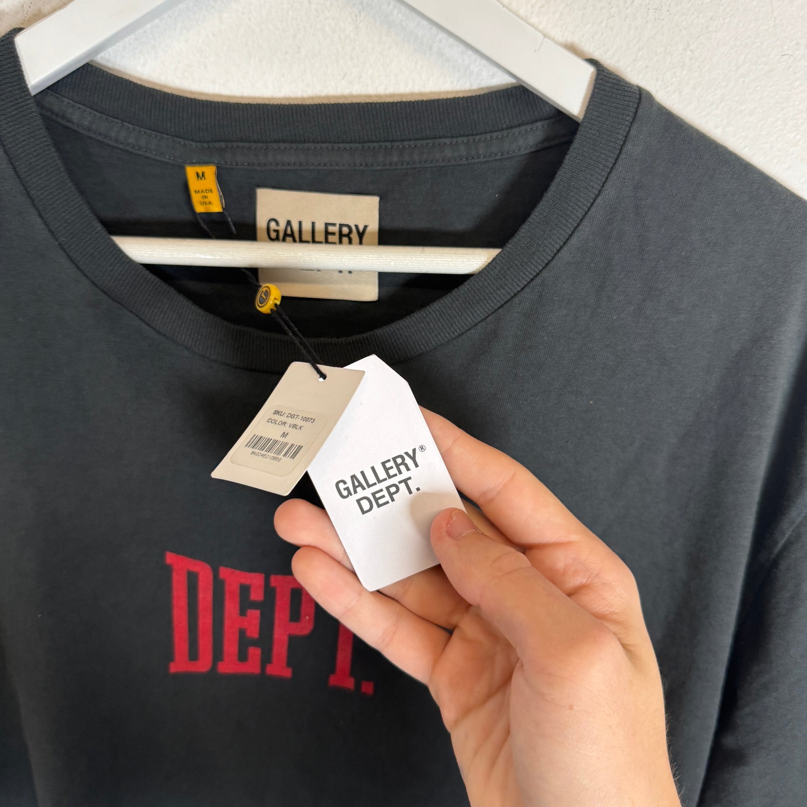 Gallery Dept Vintage Black Classic Logo T-Shirt Size M