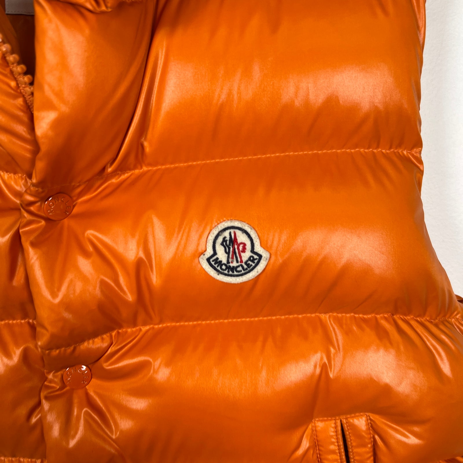 Moncler Orange Puffer Vest Size S